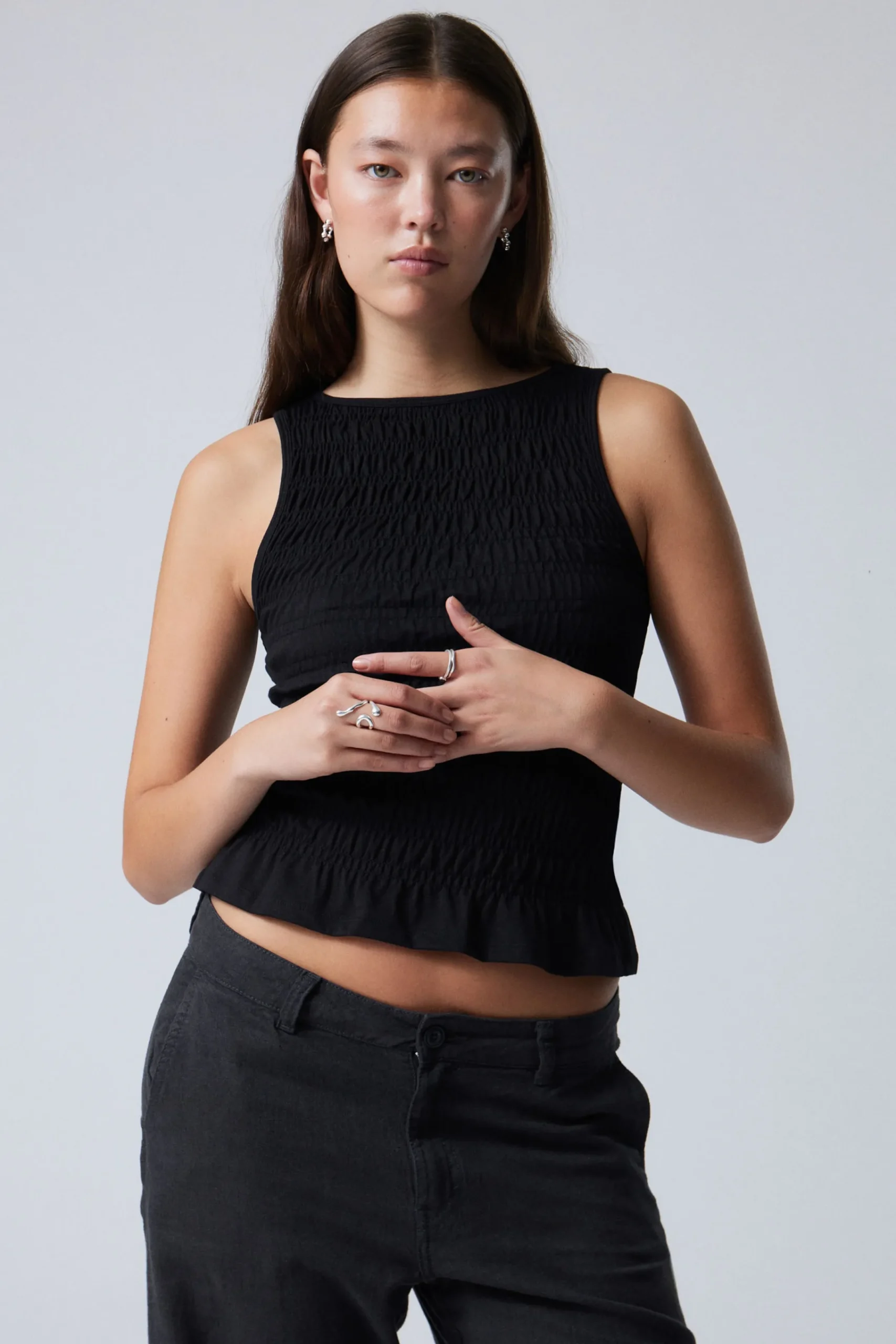 Weekday Toppar<ANNIE BOATNECK SMOCK TOPP
