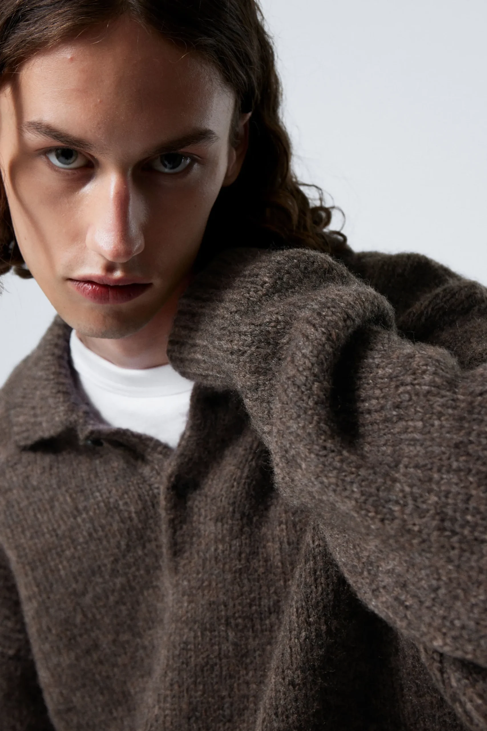 Weekday Stickat<BOBBY RELAXED KNITTED POLO SWEATER