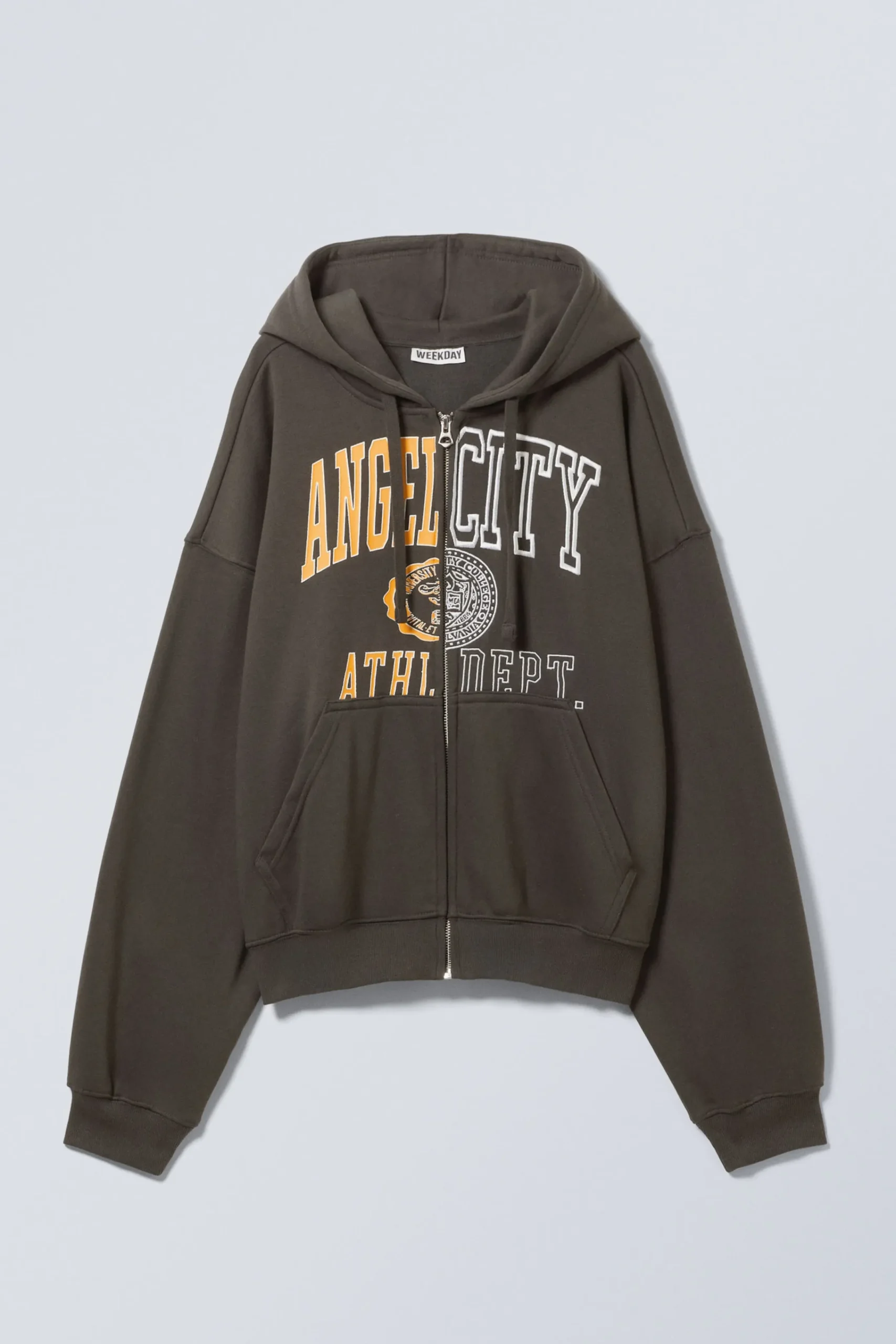 boxy_graphic_zip_hoodie_2.webp Weekday Graphics | Sweatshirts<BOXY GRAPHIC ZIP HOODIE