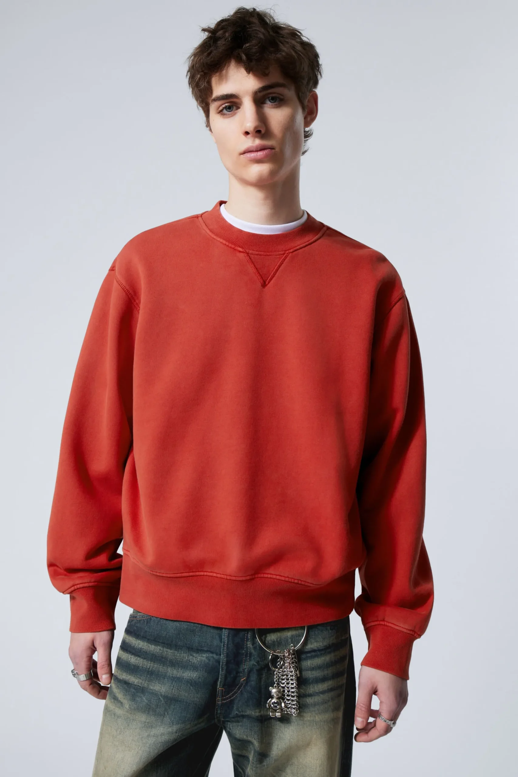 Weekday Sweatshirts<CROPPED COTTON FLEECE SWEATSHIRT