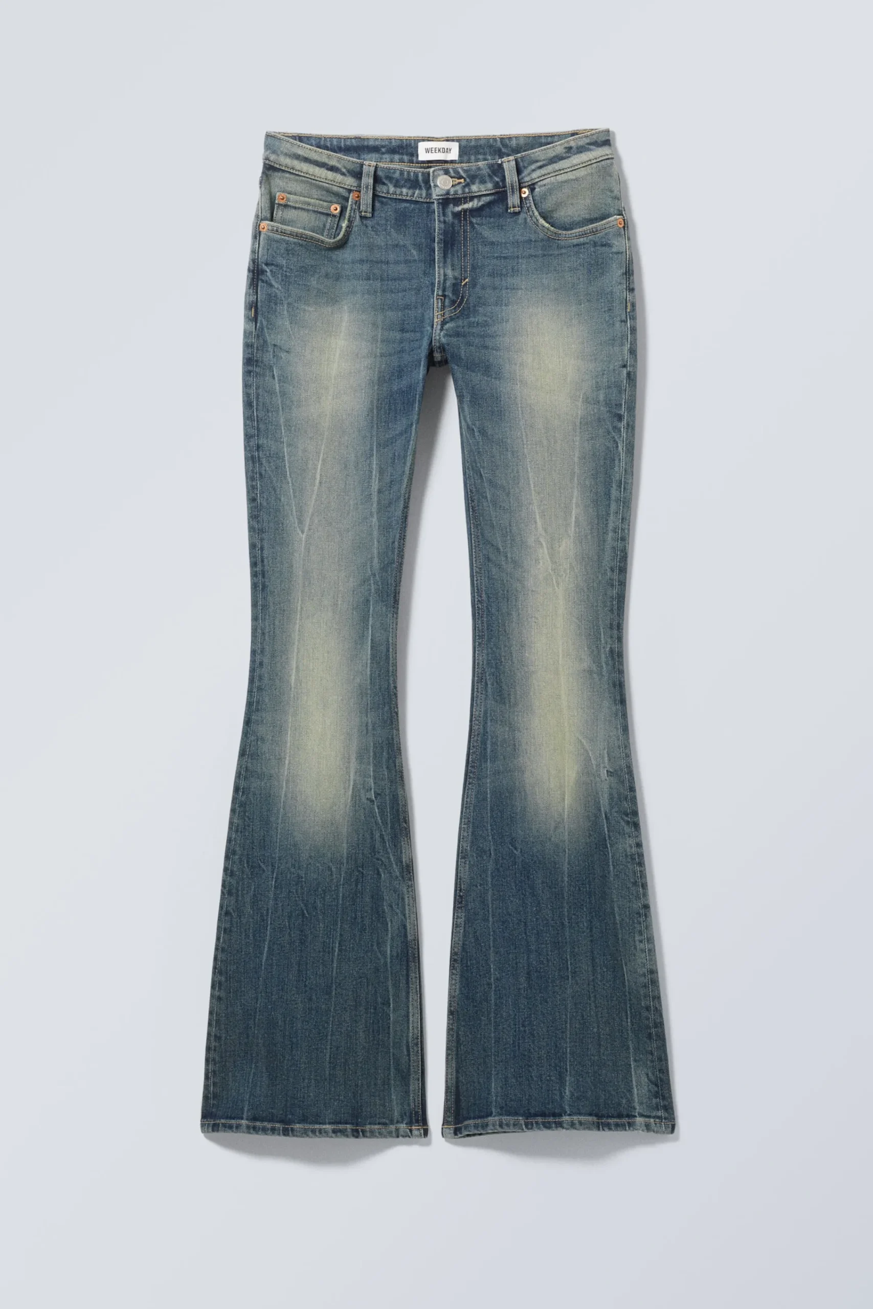 flame_low_waist_slim_flared_leg_jeans_2-1.webp Weekday Jeans<FLAME LOW WAIST SLIM FLARED LEG JEANS