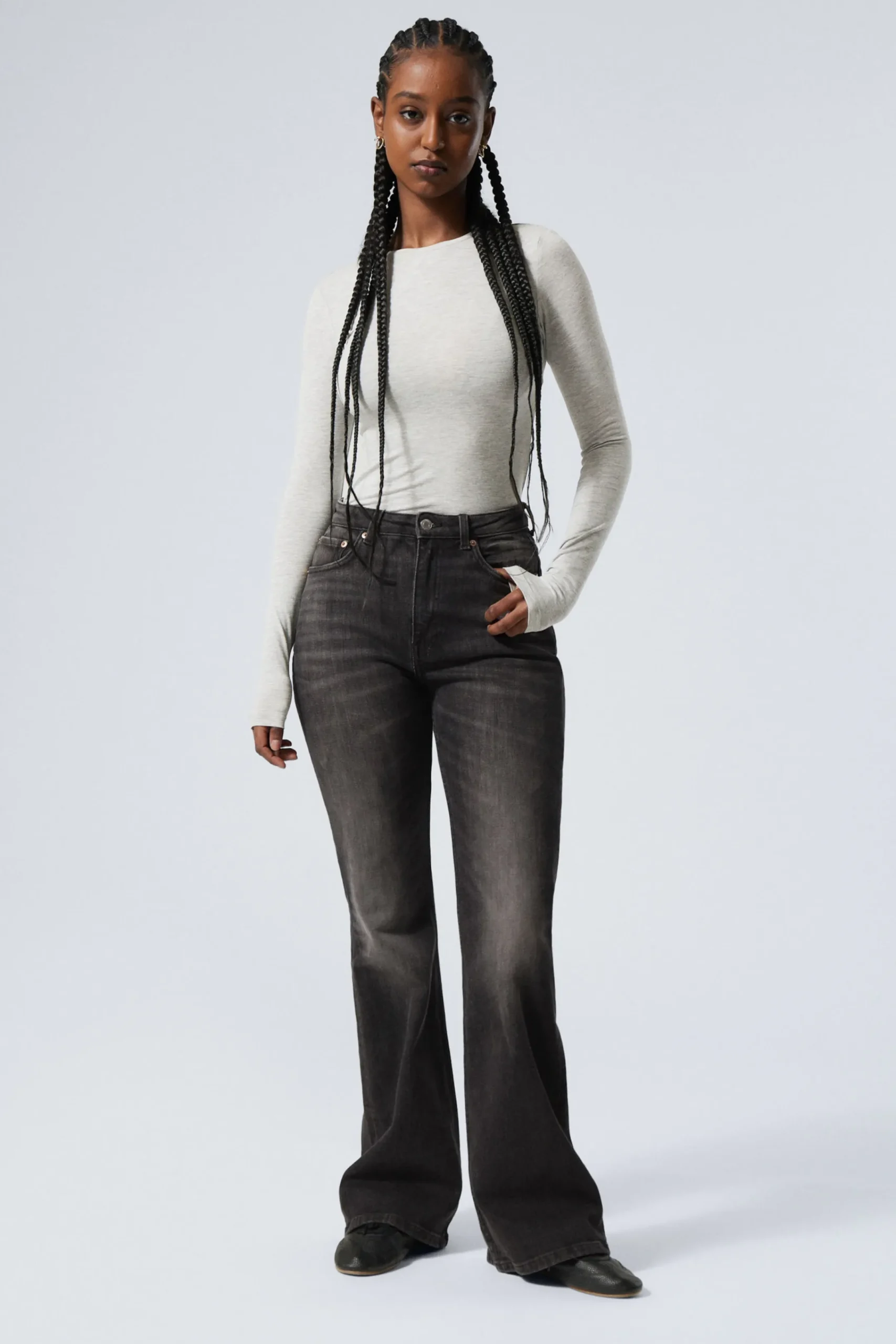 Weekday Jeans<GLOW CURVE HIGH WAIST REGULAR FLARED LEG JEANS