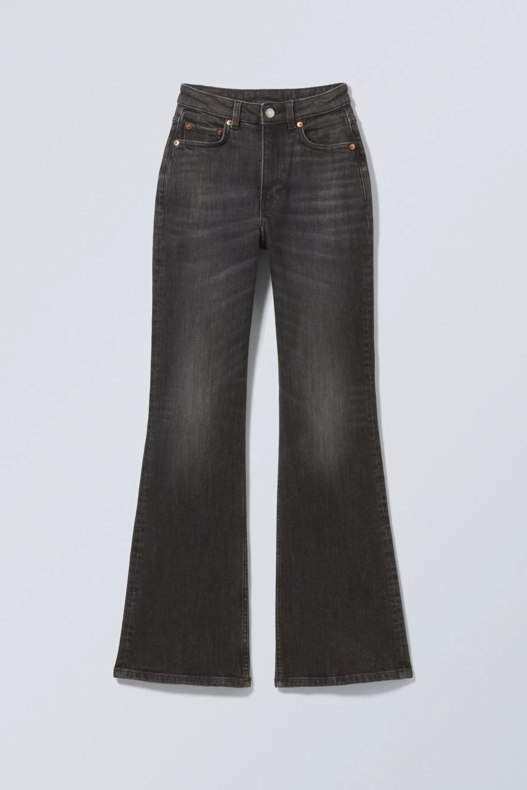 glow_curve_high_waist_regular_flared_leg_jeans_2.webp Weekday Jeans<GLOW CURVE HIGH WAIST REGULAR FLARED LEG JEANS