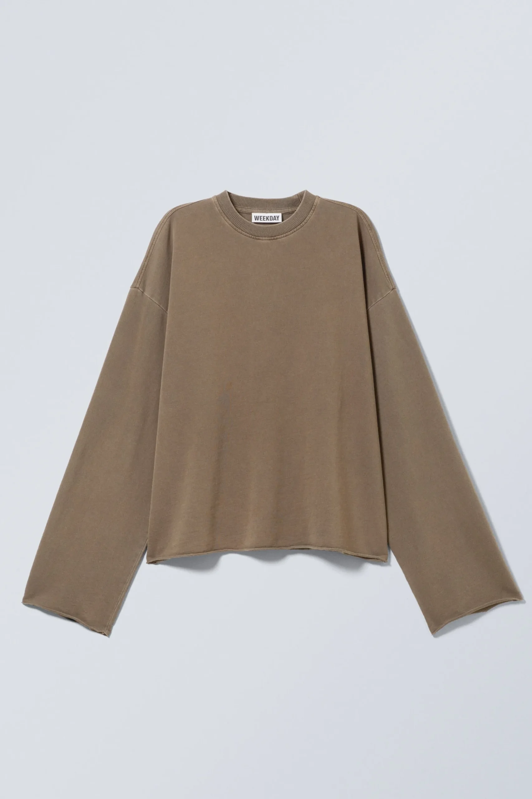 lngrmad_oversized_trja_i_bomull_2-1.webp Weekday Toppar<LÅNGÄRMAD OVERSIZED TRÖJA I BOMULL