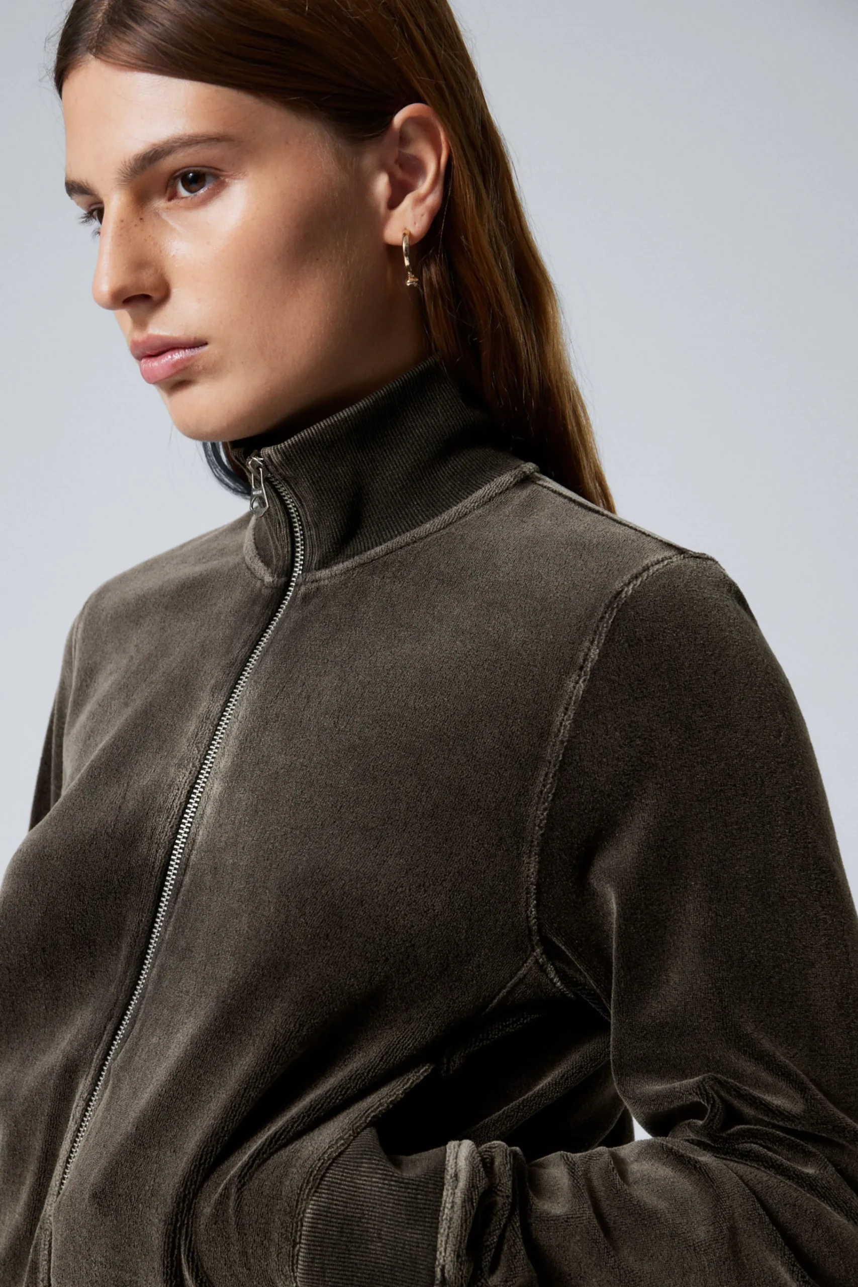 Weekday Sweatshirts<MINIJACKA I TVÄTTAD SAMMET