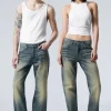 Weekday Jeans<ORBIT MID WAIST REGULAR STRAIGHT LEG JEANS