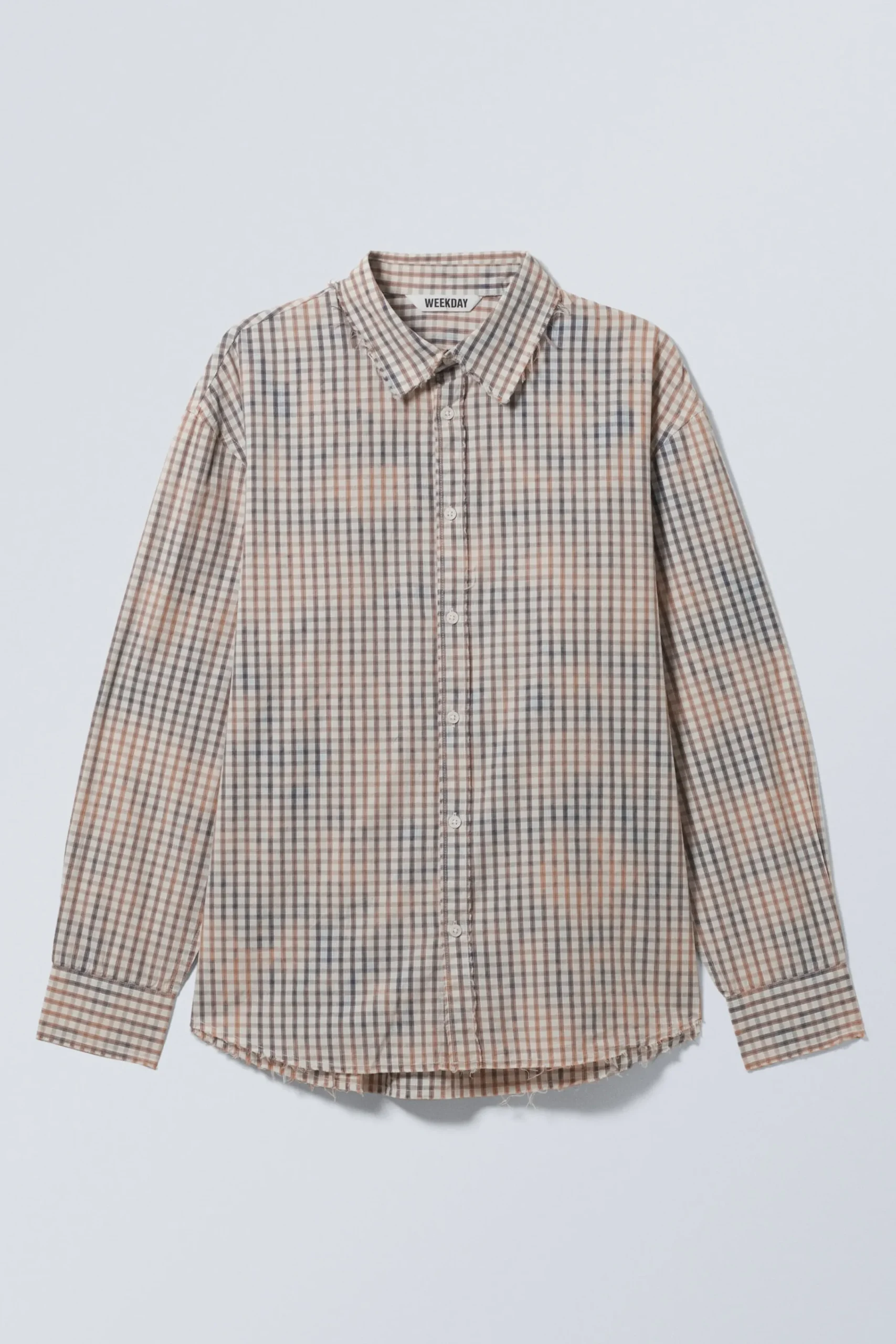 Weekday Skjortor<OVERSIZED RUTIG BLEKT SKJORTA