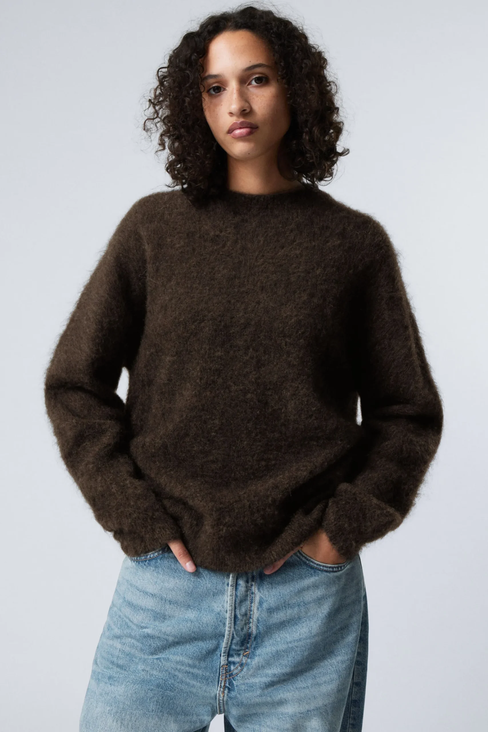 Weekday Stickat<OVERSIZED STICKAD TRÖJA I MOHAIRMIX