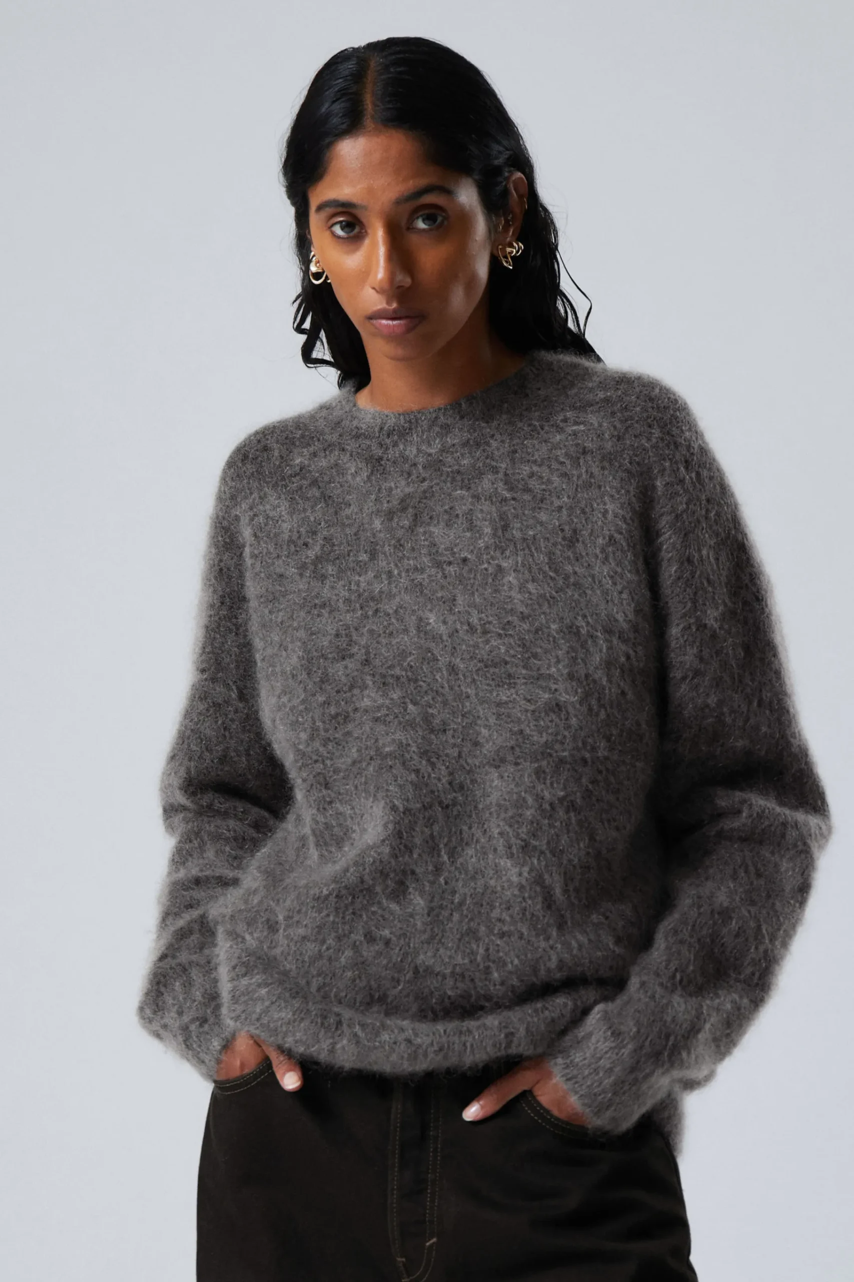 Weekday Stickat<OVERSIZED STICKAD TRÖJA I MOHAIRMIX