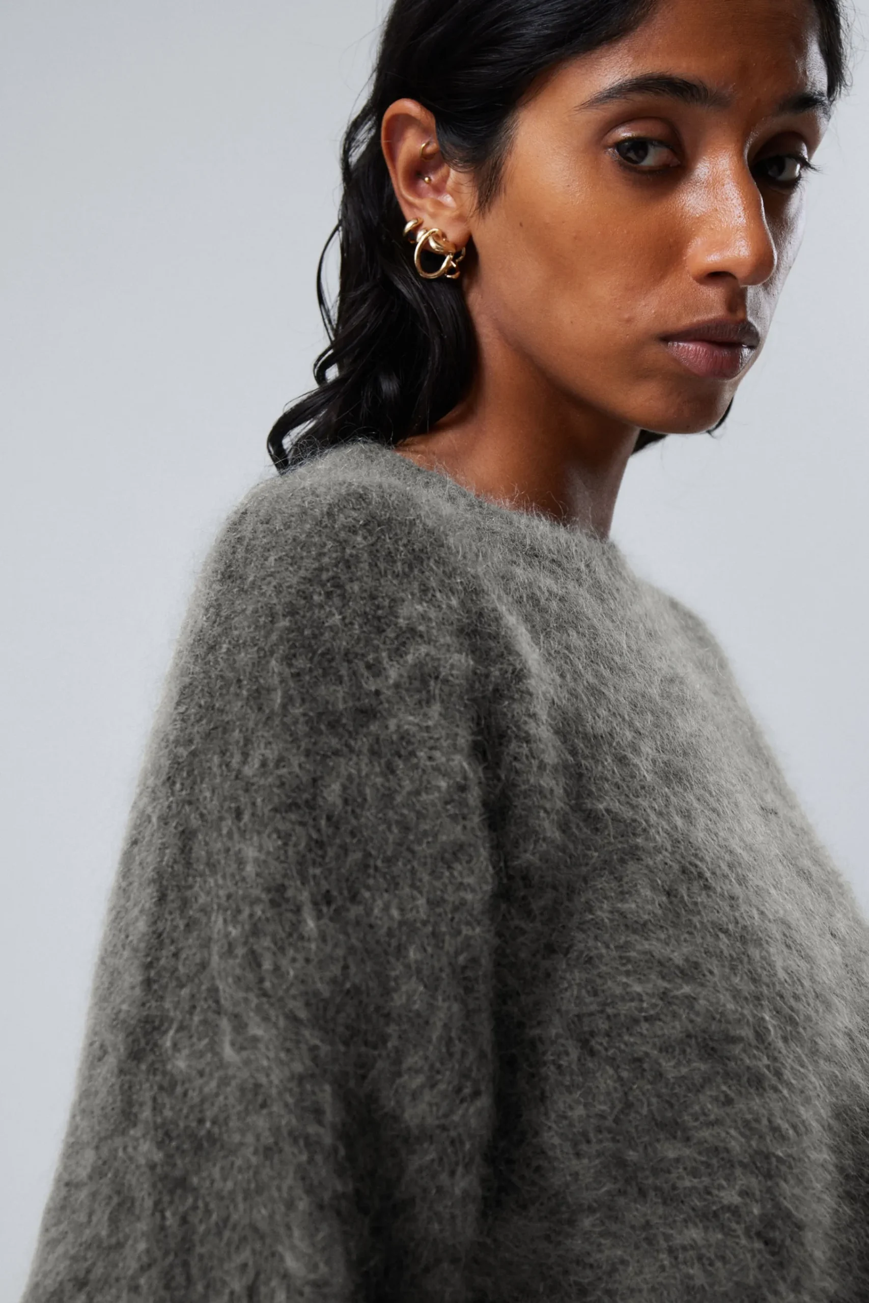 Weekday Stickat<OVERSIZED STICKAD TRÖJA I MOHAIRMIX