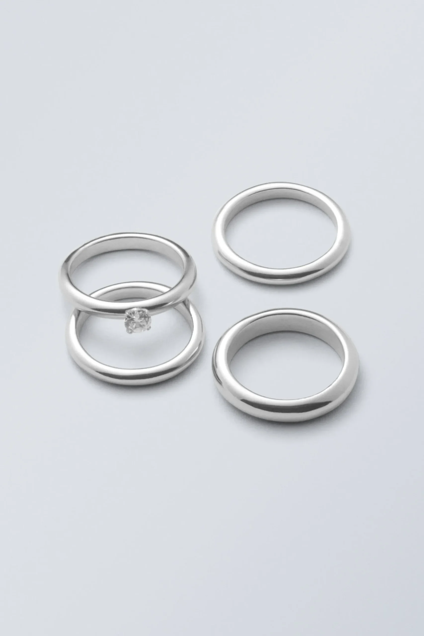 Weekday Smycken<4-PACK CRUSH RING-SET