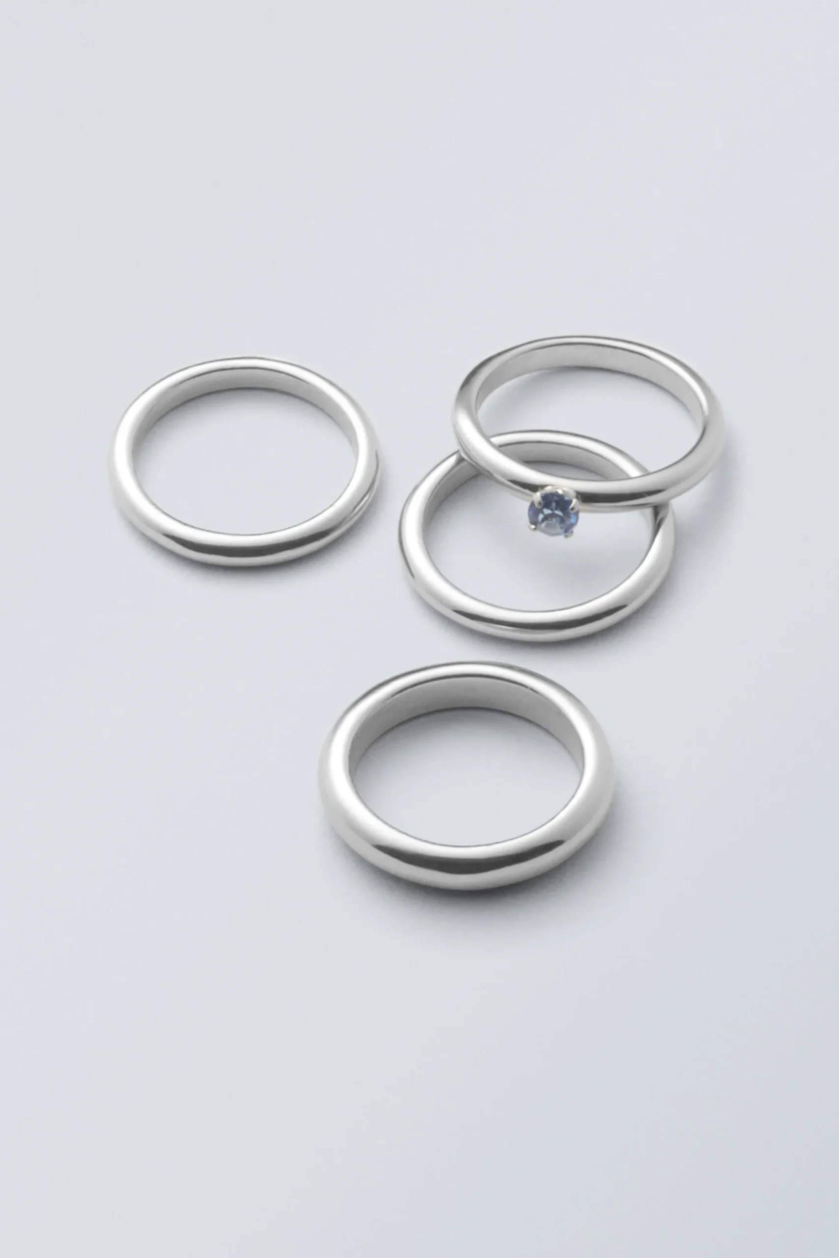Weekday Smycken<4-PACK CRUSH RING-SET