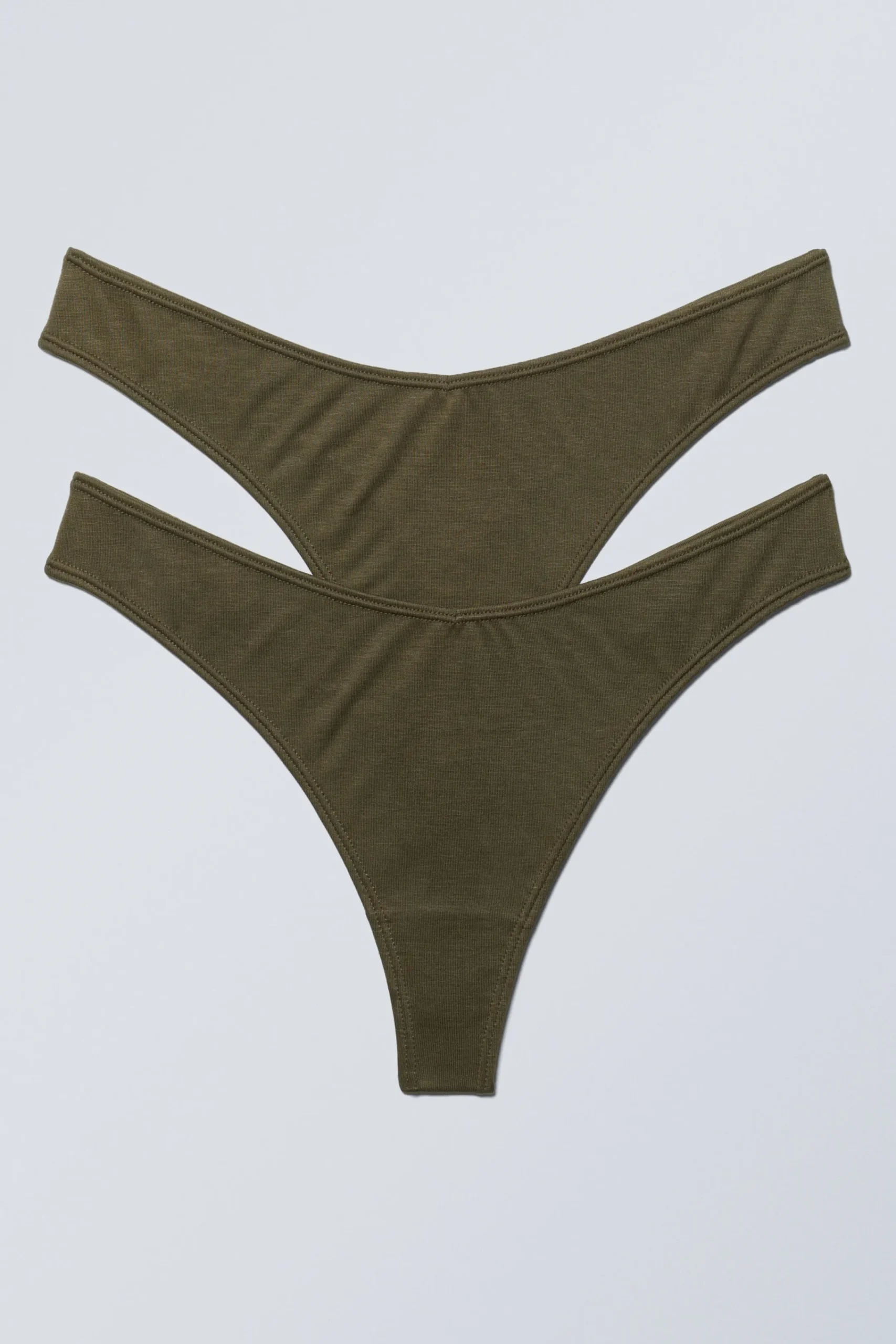Weekday Underkläder<2-PACK LÅGMIDJADE STRINGTROSOR I MODAL
