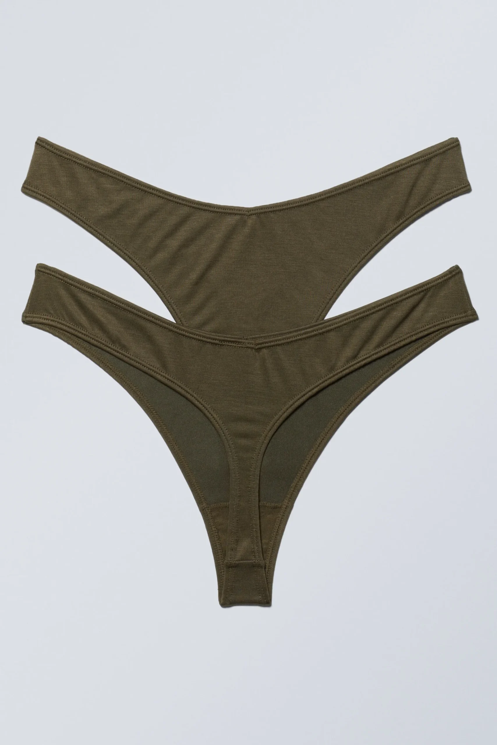 Weekday Underkläder<2-PACK LÅGMIDJADE STRINGTROSOR I MODAL