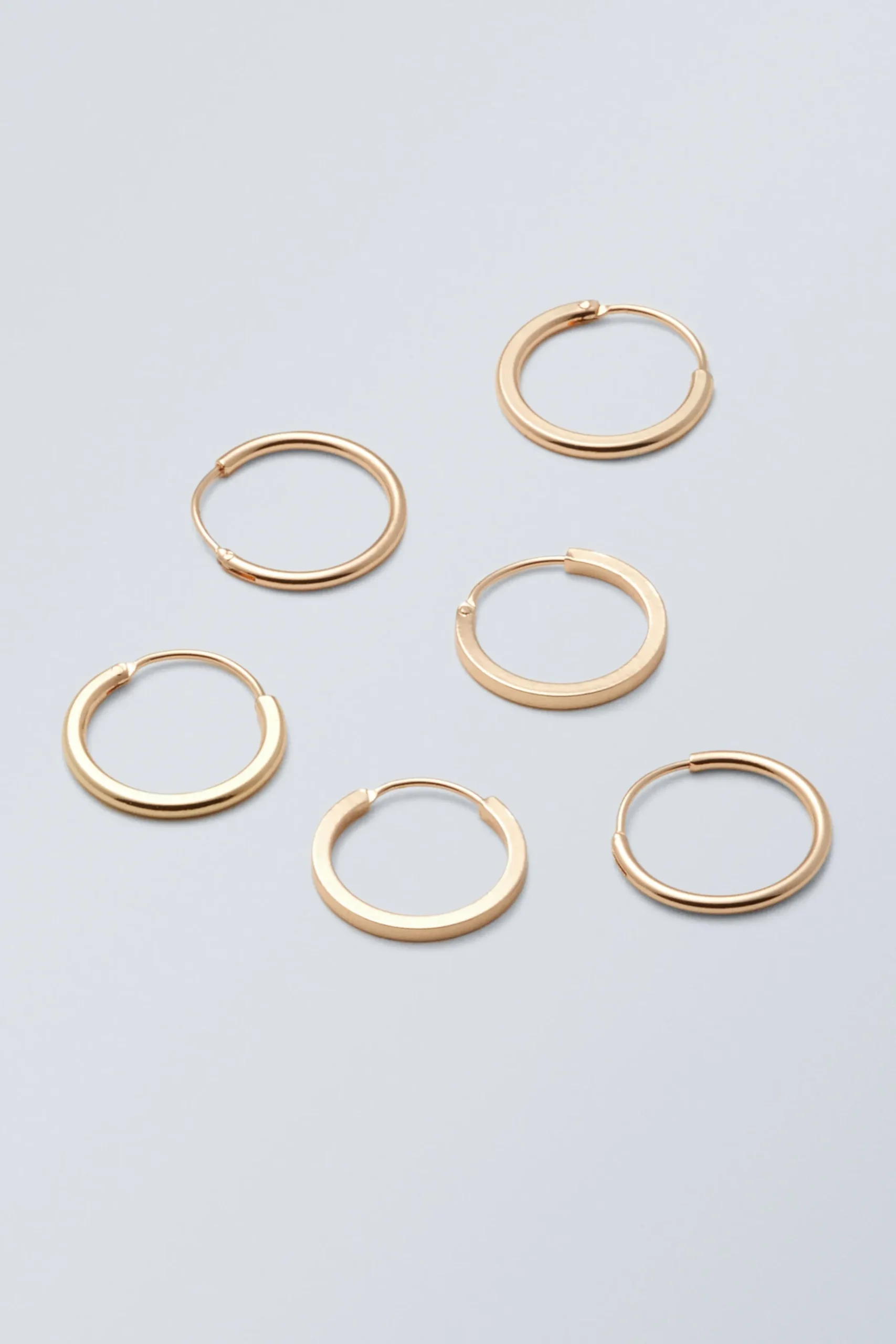 Weekday Smycken<3PACK MINIMAL HOOP EARRINGS