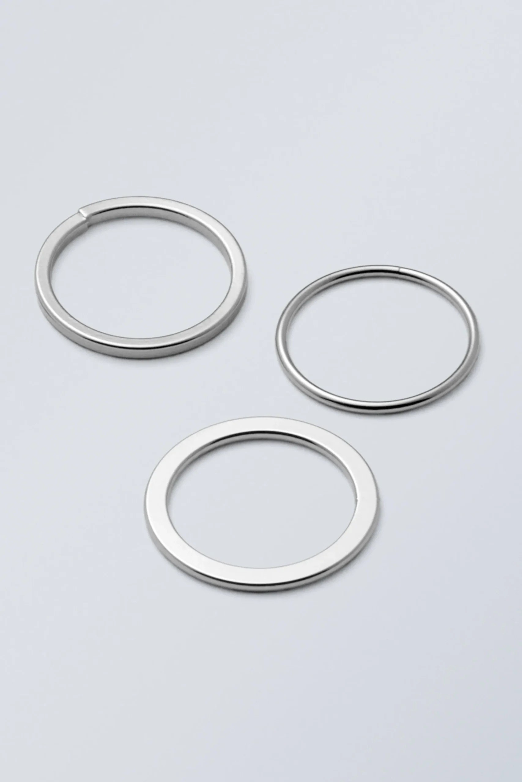 Weekday Smycken<3PACK MINIMAL STEEL RINGS