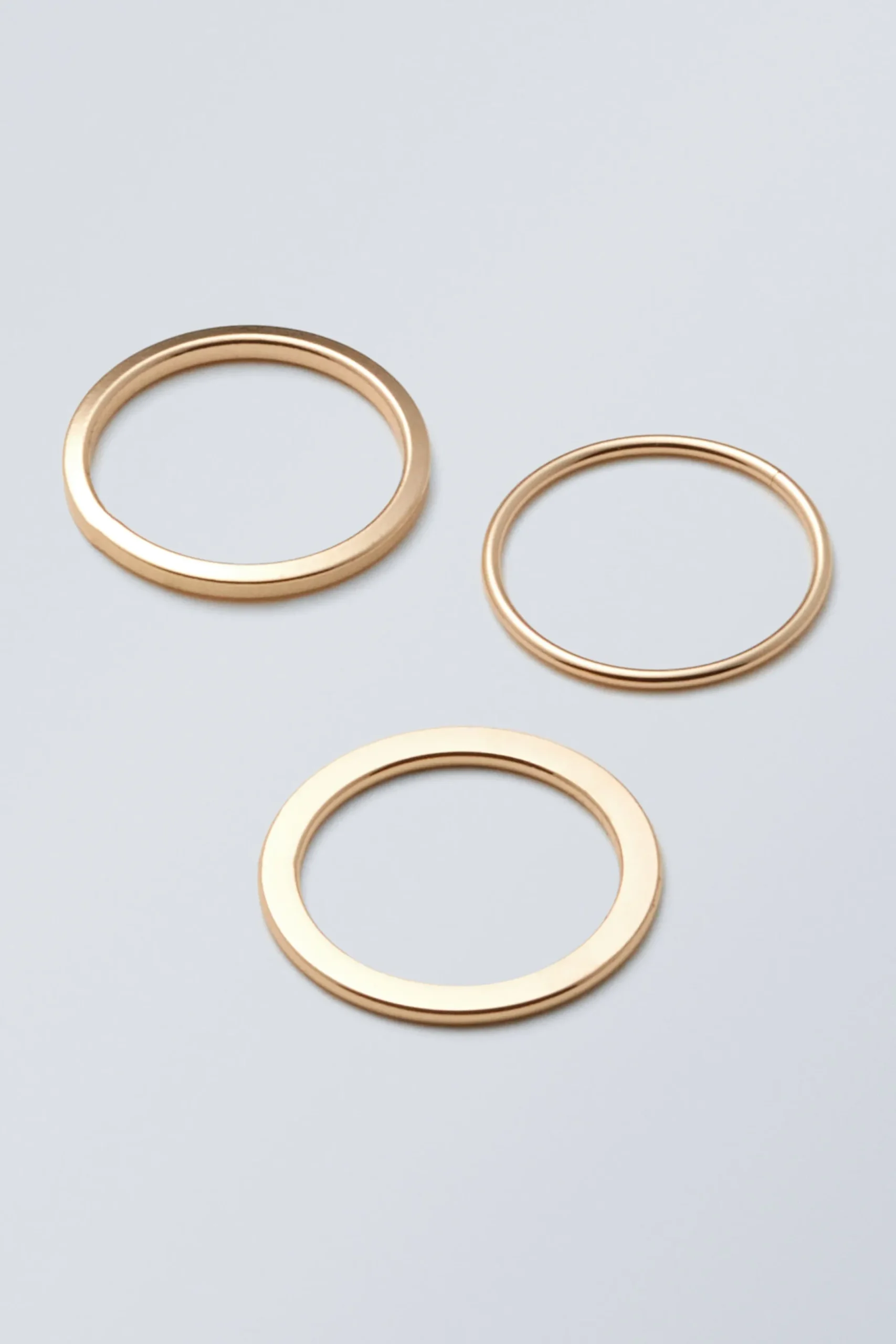 Weekday Smycken<3PACK MINIMAL STEEL RINGS