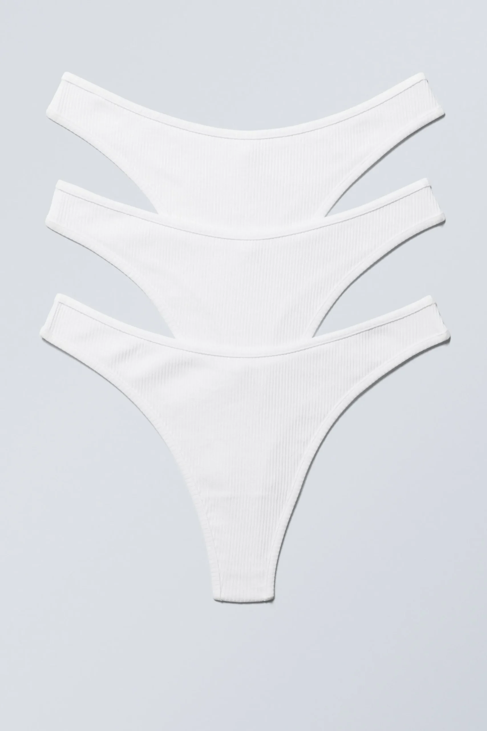 Weekday Underkläder<3-PACK RIBBAD STRING I BOMULL
