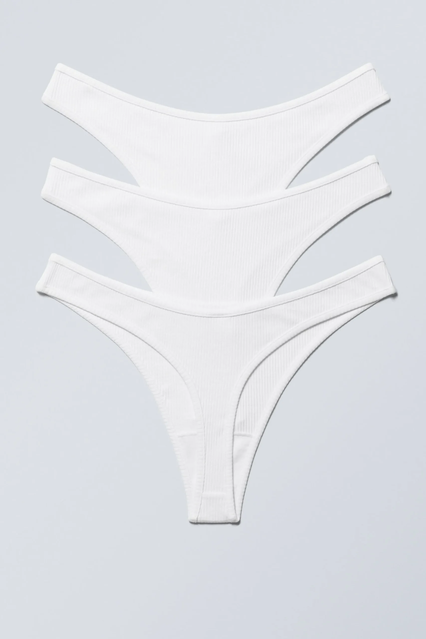 Weekday Underkläder<3-PACK RIBBAD STRING I BOMULL