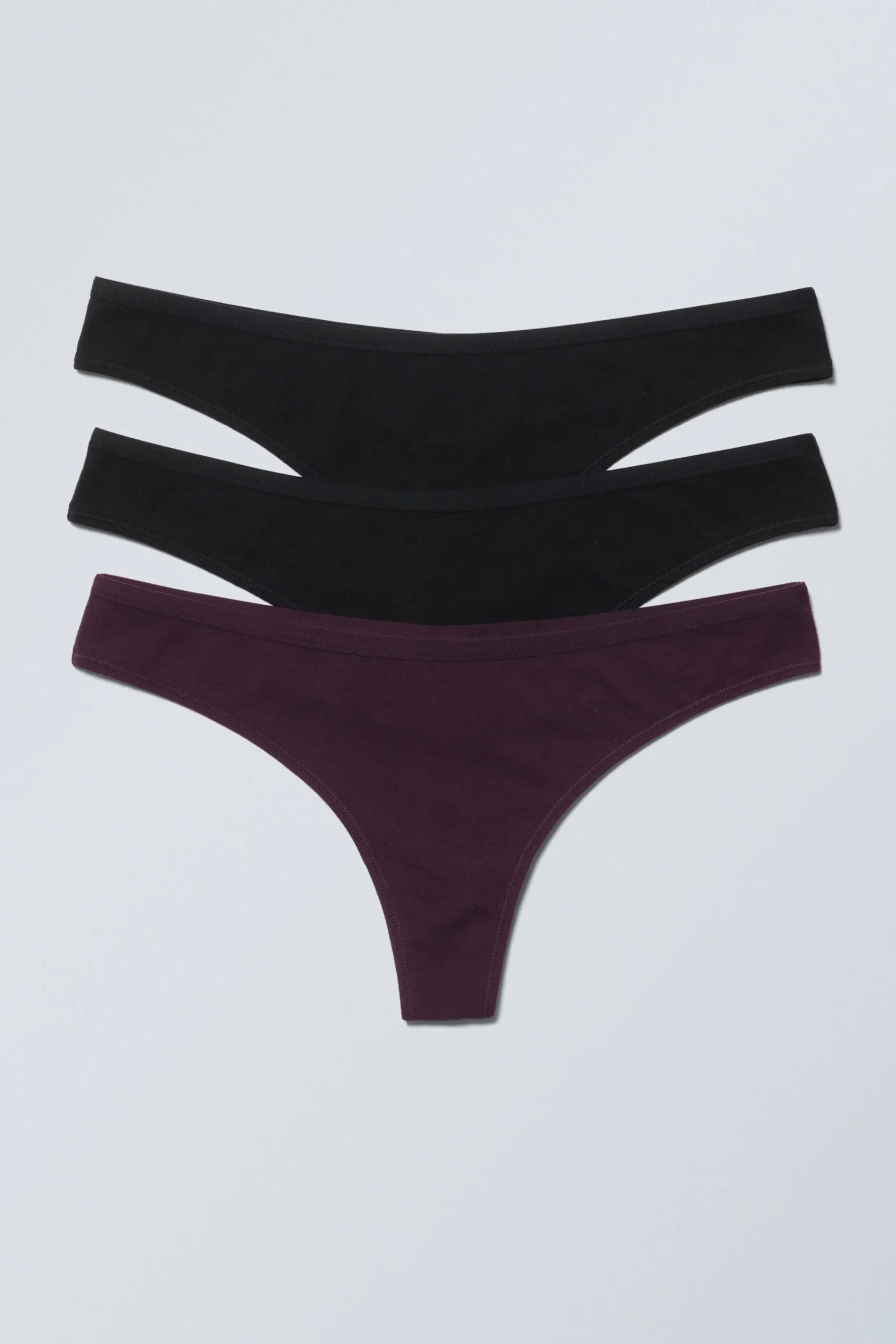Weekday Underkläder<3-PACK STRINGTROSOR I BOMULL MED LÅG MIDJA