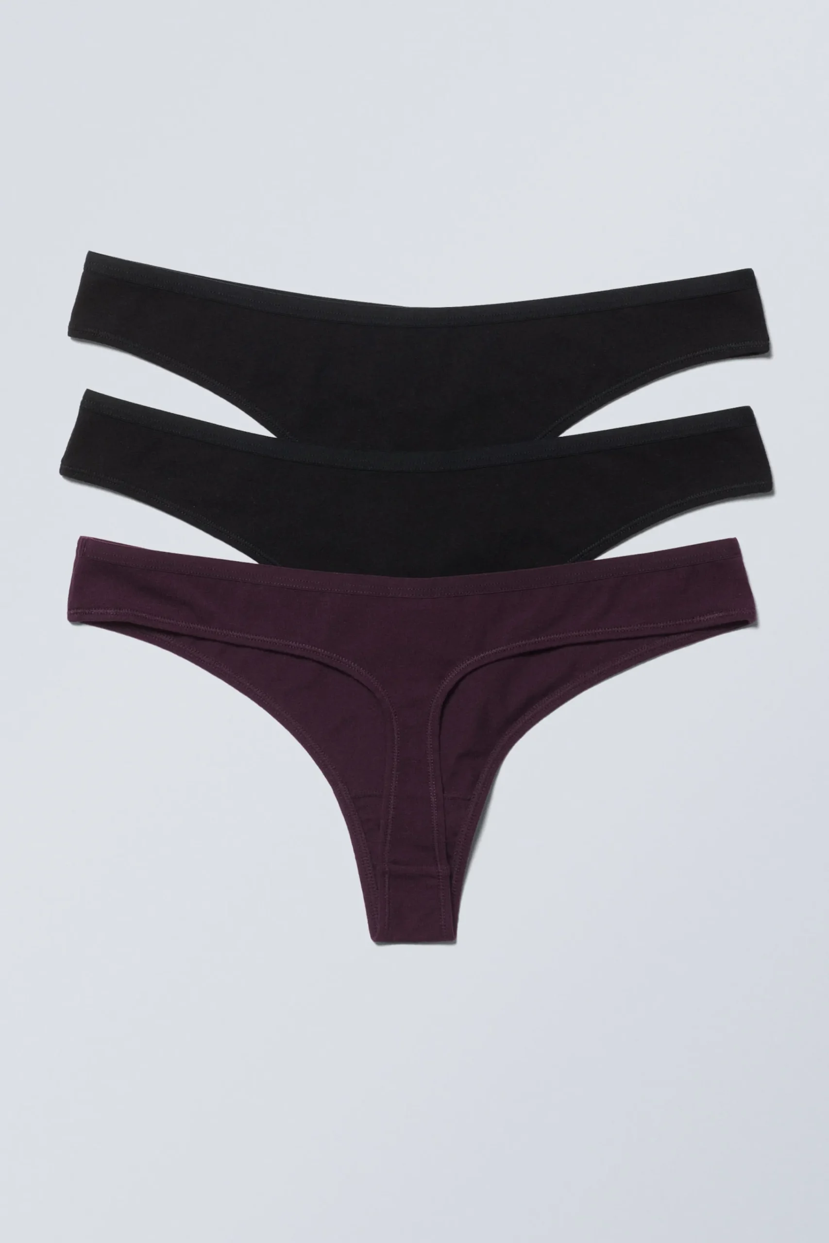 Weekday Underkläder<3-PACK STRINGTROSOR I BOMULL MED LÅG MIDJA
