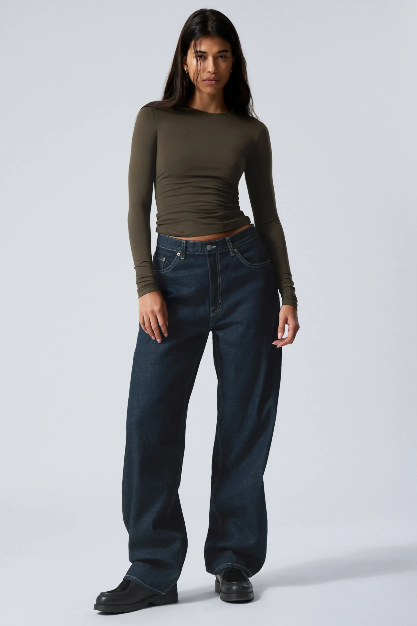 Weekday Jeans<RAIL MID WAIST LOOSE WIDE LEG JEANS
