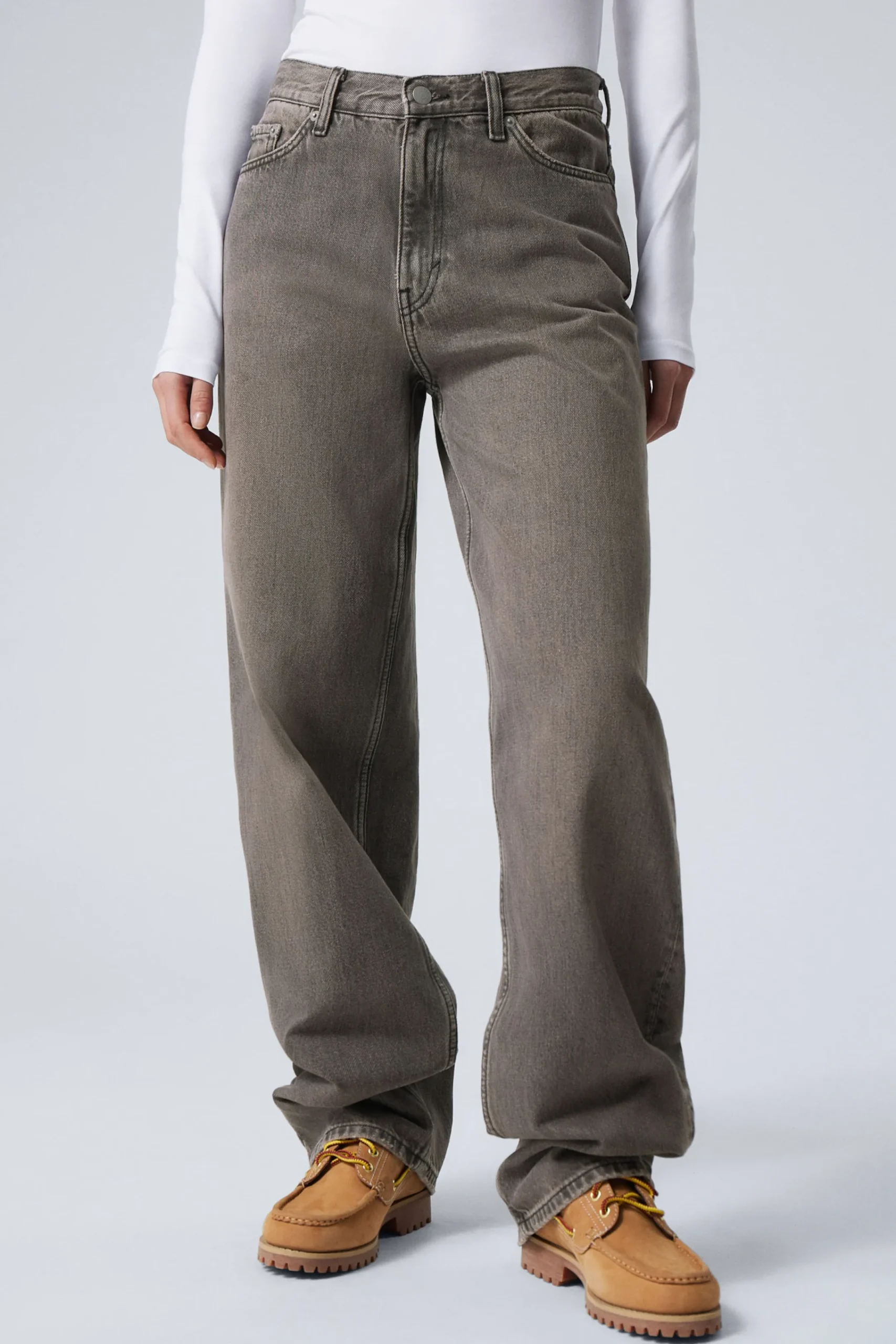 Weekday Jeans<RAIL MID WAIST LOOSE WIDE LEG JEANS