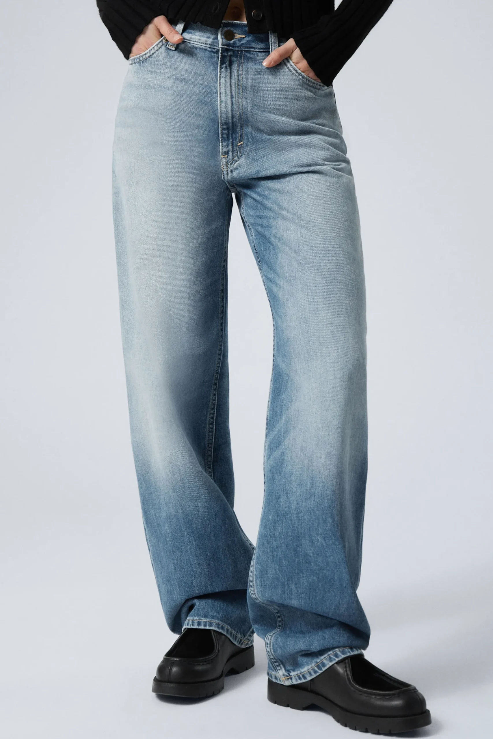 Weekday Jeans<RAIL MID WAIST LOOSE WIDE LEG JEANS