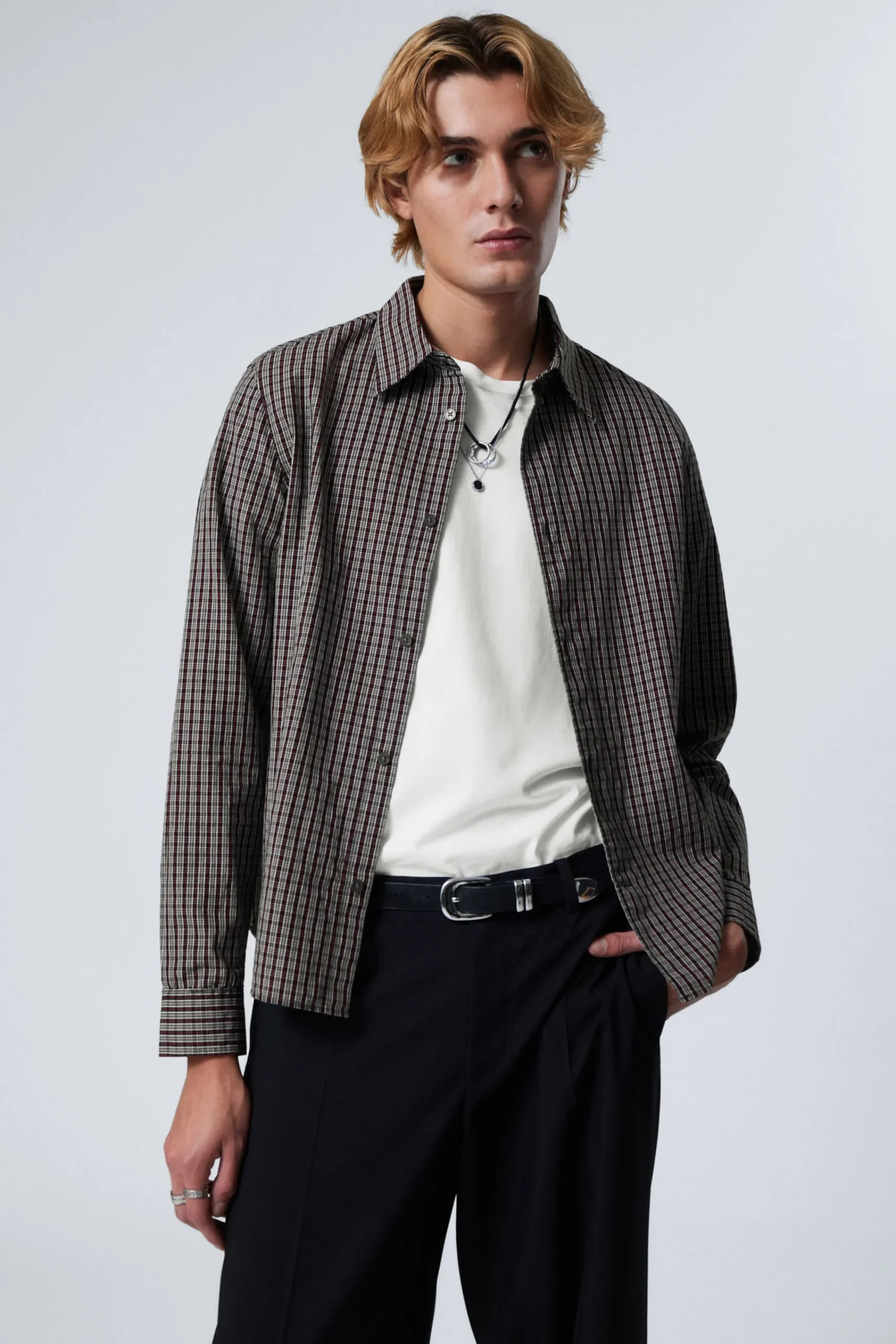 Weekday Skjortor<REGULAR FIT CHECKED COTTON SHIRT
