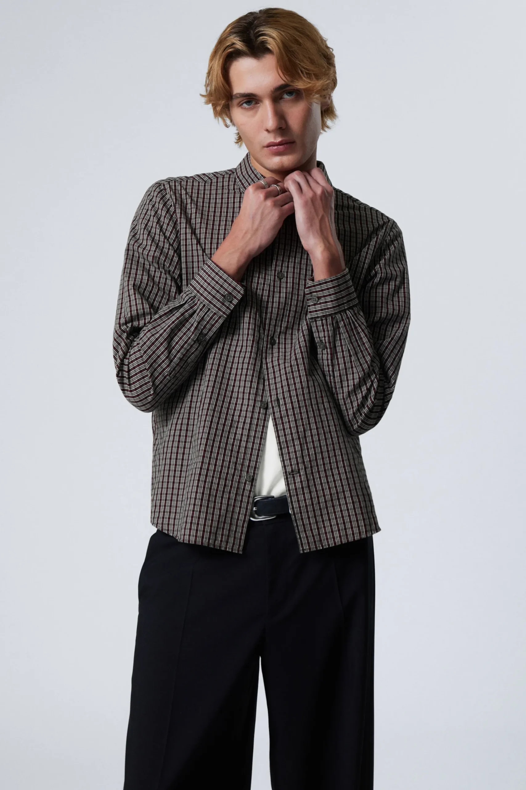 Weekday Skjortor<REGULAR FIT CHECKED COTTON SHIRT