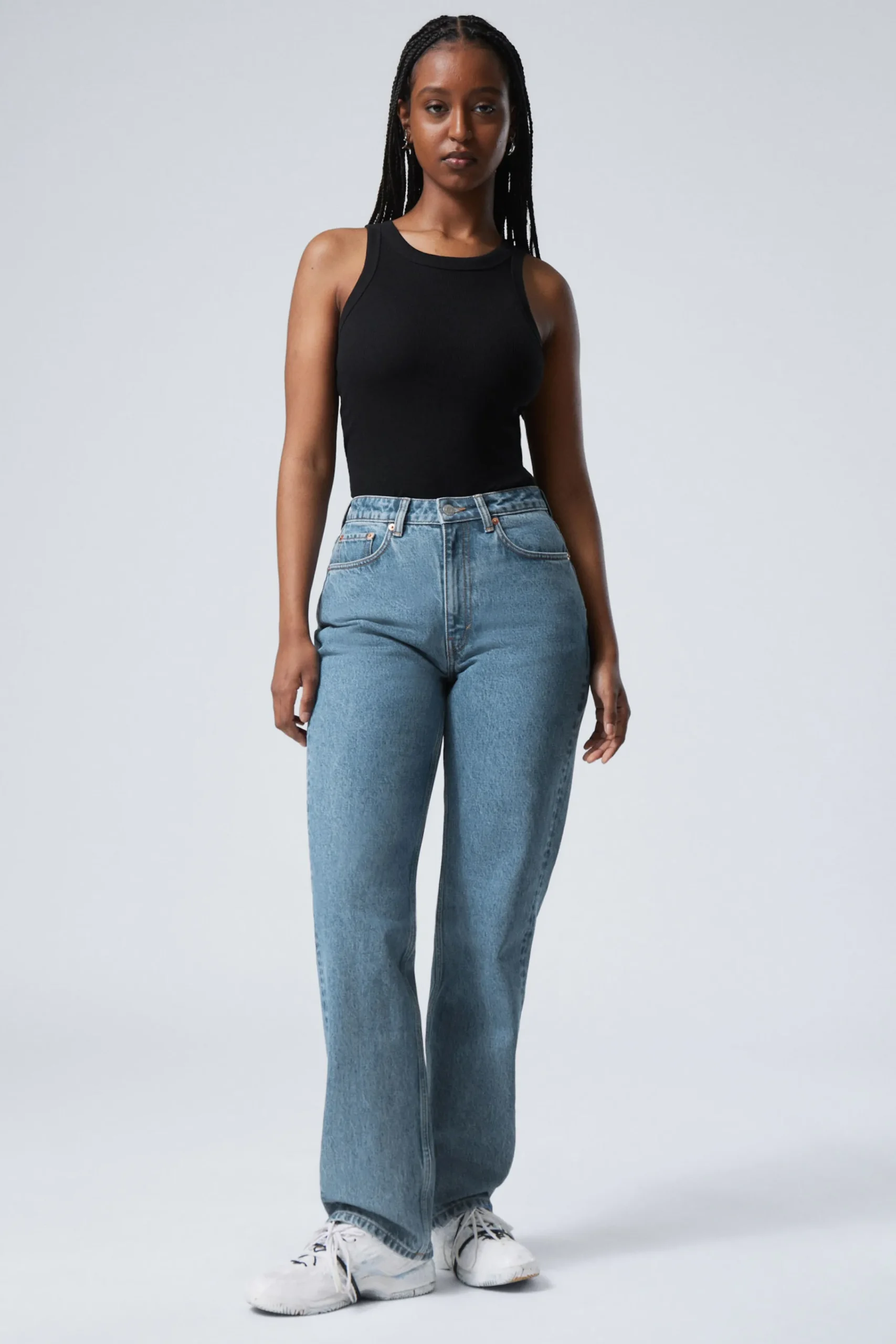Weekday Jeans<RESOLUTE CURVE HIGH WAIST REGULAR STRAIGHT JEANS