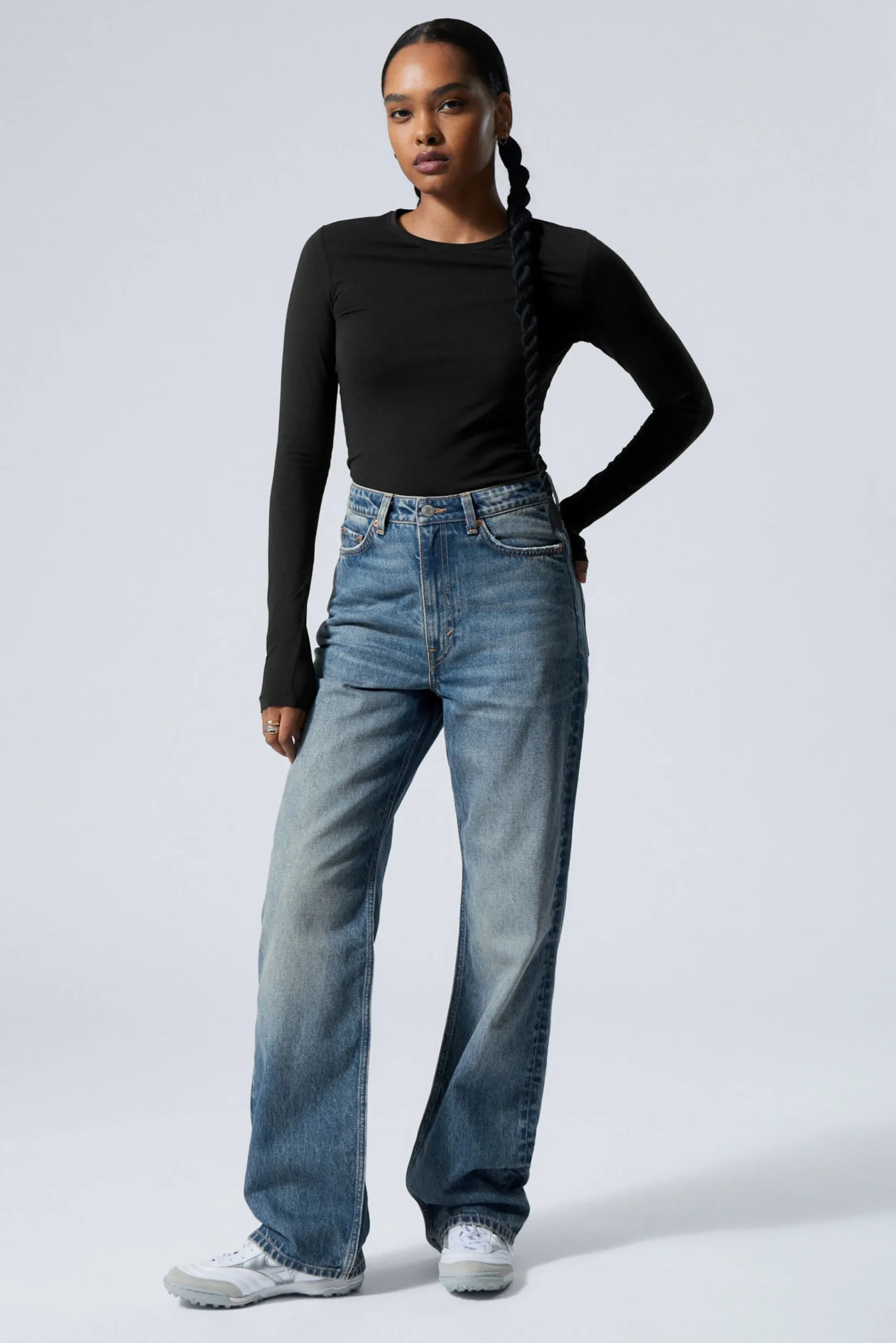 Weekday Jeans<ROWE SUPER HIGH WAISTED REGULAR STRAIGHT LEG JEANS