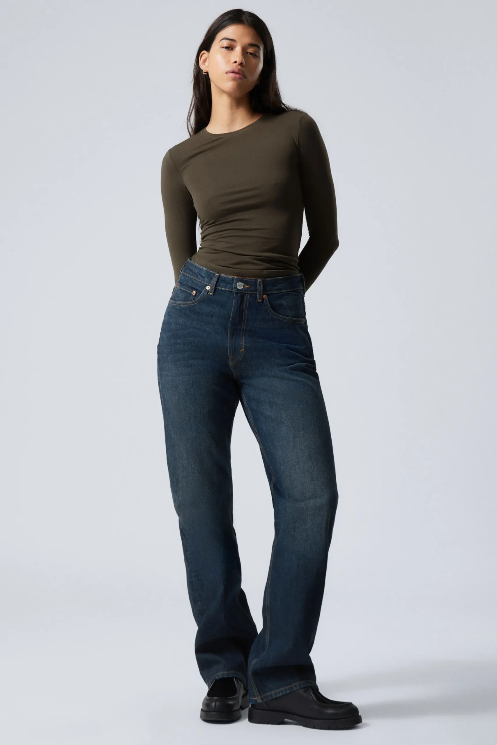 Weekday Jeans<ROWE SUPER HIGH WAISTED REGULAR STRAIGHT LEG JEANS