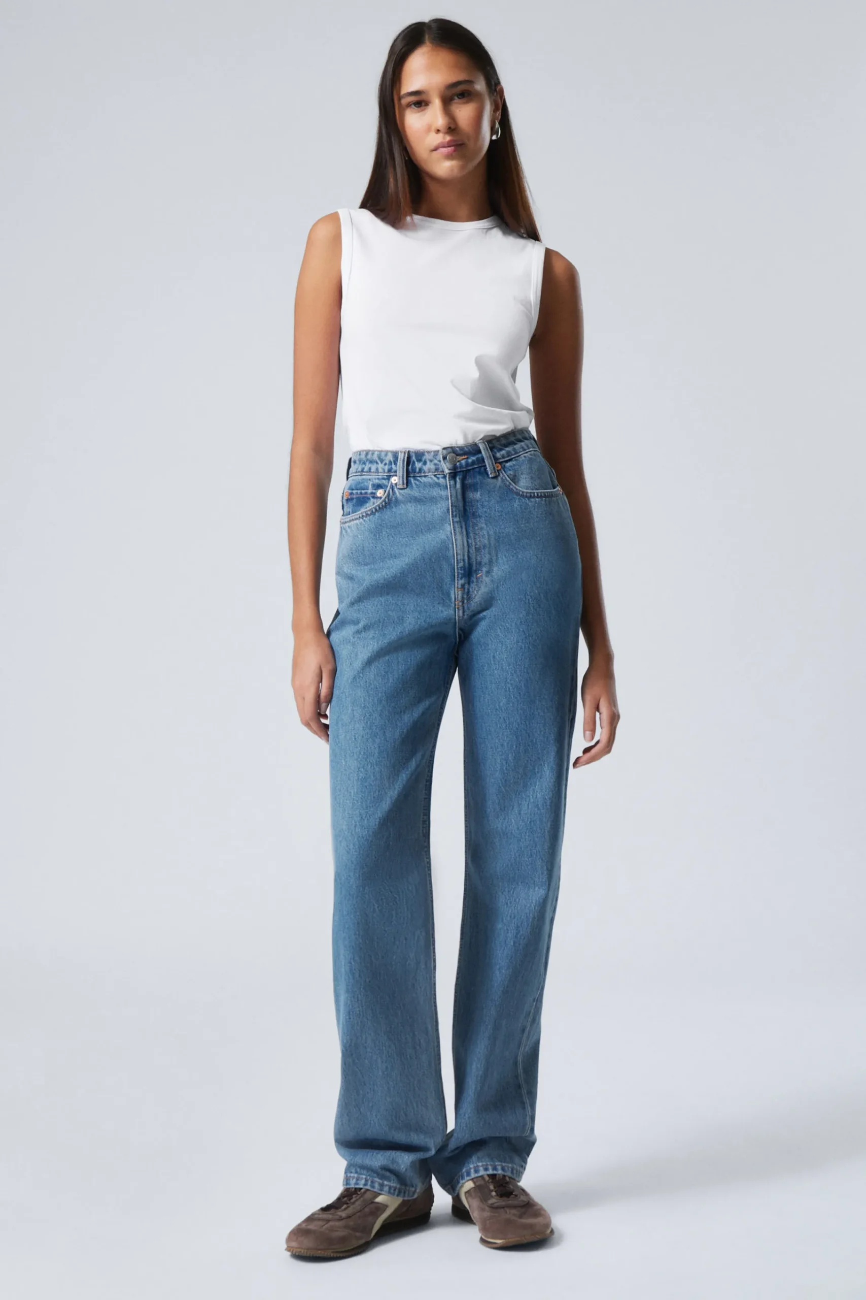 Weekday Jeans<ROWE SUPER HIGH WAISTED REGULAR STRAIGHT LEG JEANS