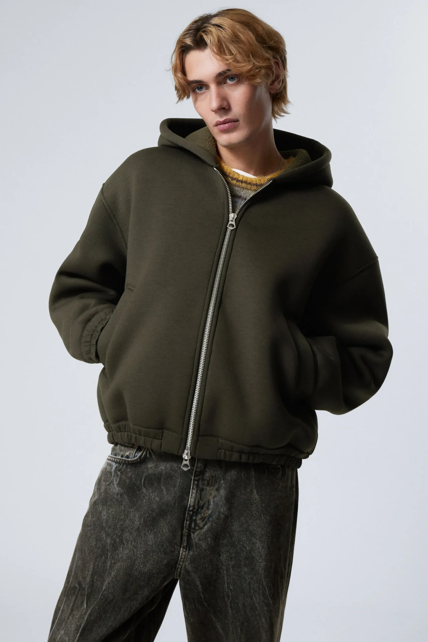 Weekday Hoodies<SIMON BONDED SCUBA ZIP-JACKA