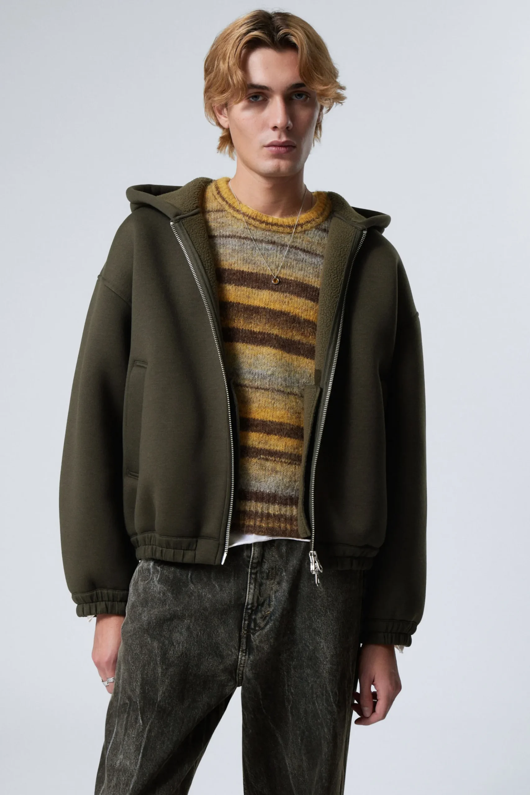 Weekday Hoodies<SIMON BONDED SCUBA ZIP-JACKA