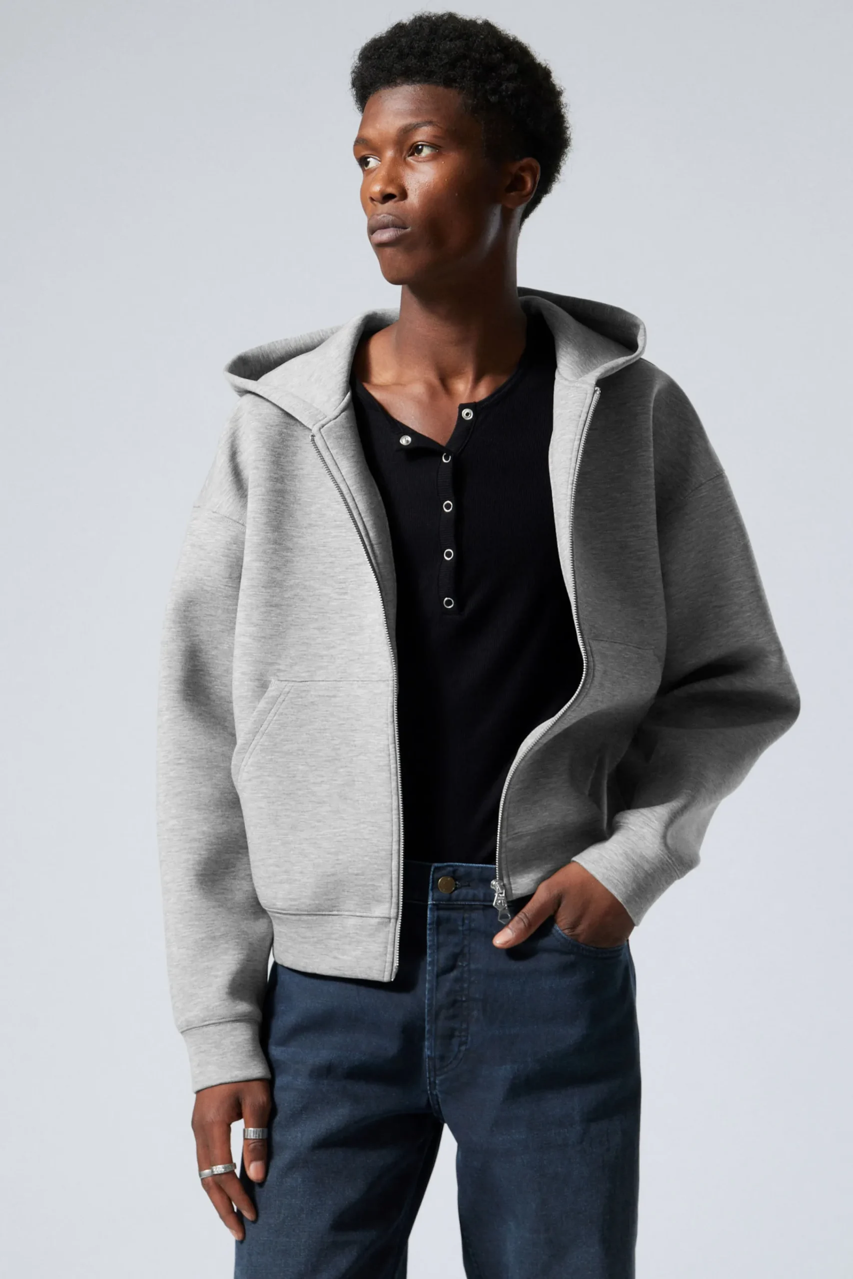 Weekday Hoodies<SIMON SCUBA HOODIE MED DRAGKEDJA