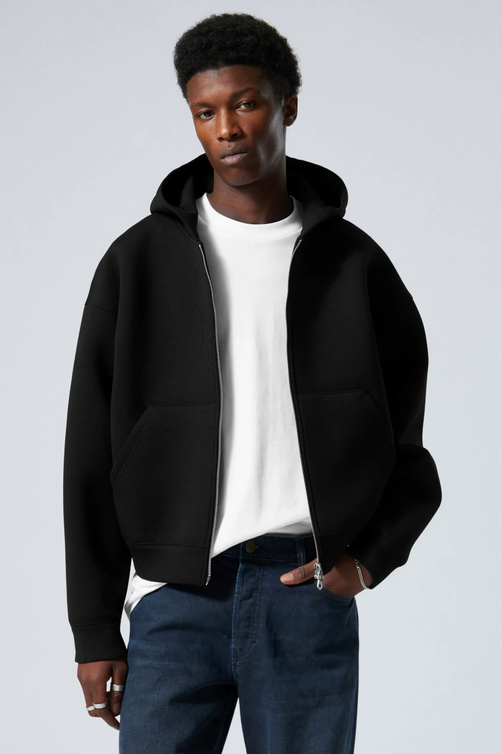 Weekday Hoodies<SIMON SCUBA HOODIE MED DRAGKEDJA