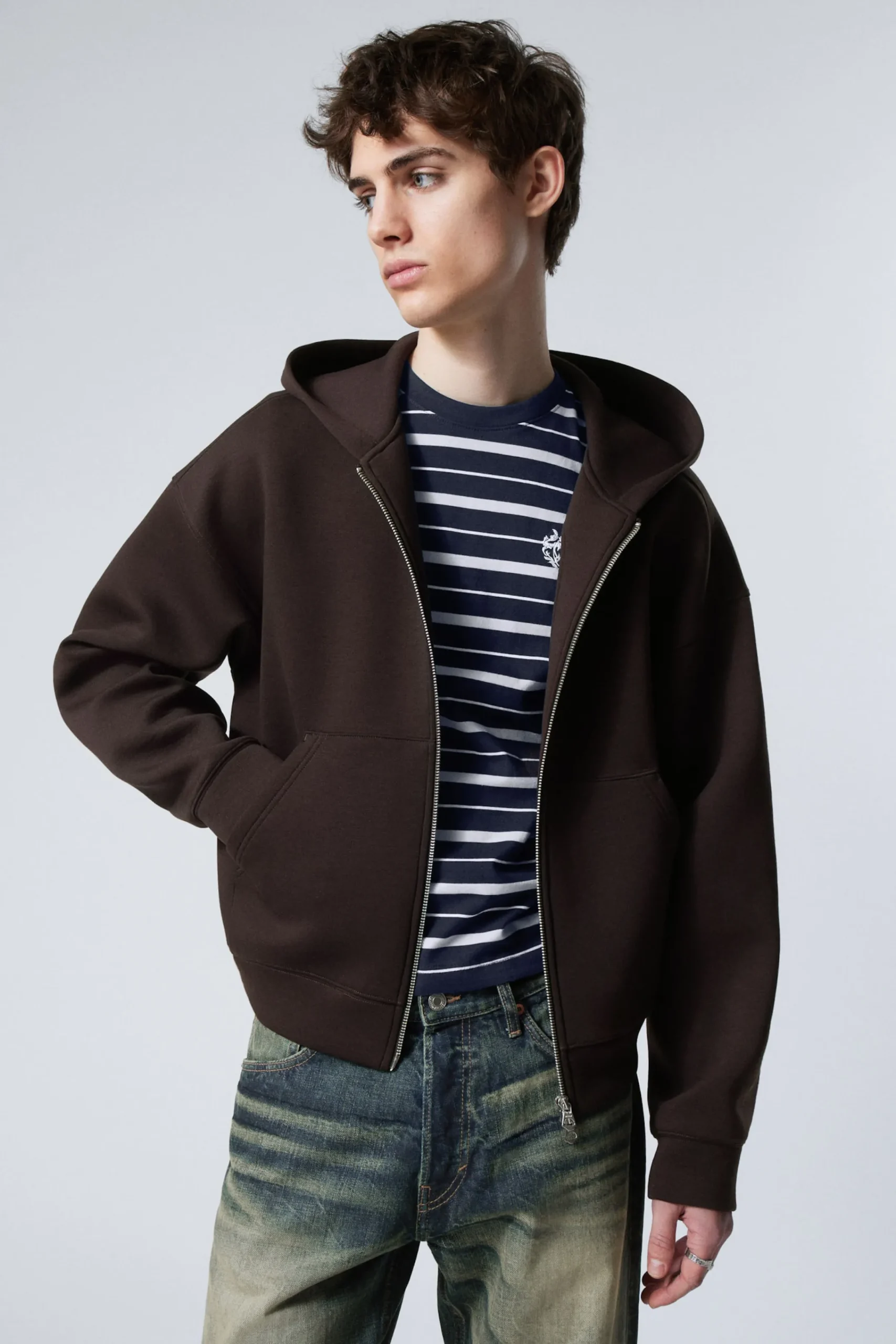 Weekday Hoodies<SIMON SCUBA HOODIE MED DRAGKEDJA