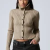 Weekday Stickat<SMAL STICKAD TURTLENECK-CARDIGAN