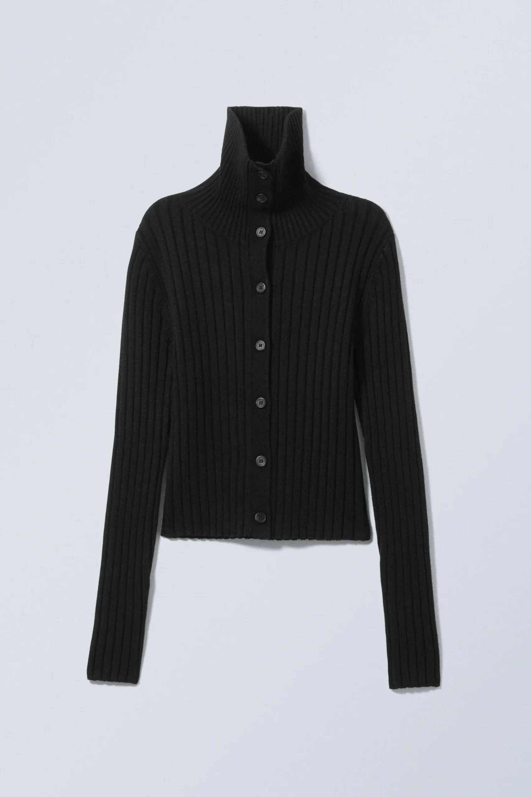 smal_stickad_turtleneckcardigan_2.webp Weekday Stickat<SMAL STICKAD TURTLENECK-CARDIGAN