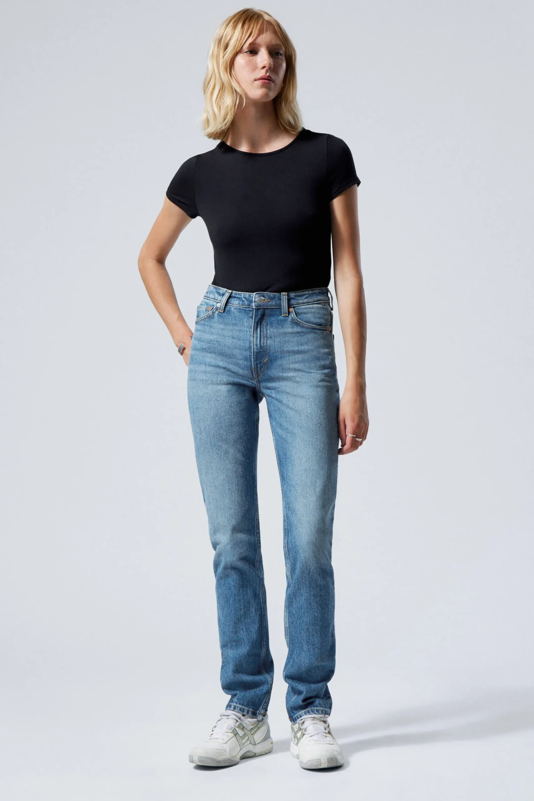 Weekday Jeans<SMOOTH HIGH WAIST SLIM LEG JEANS