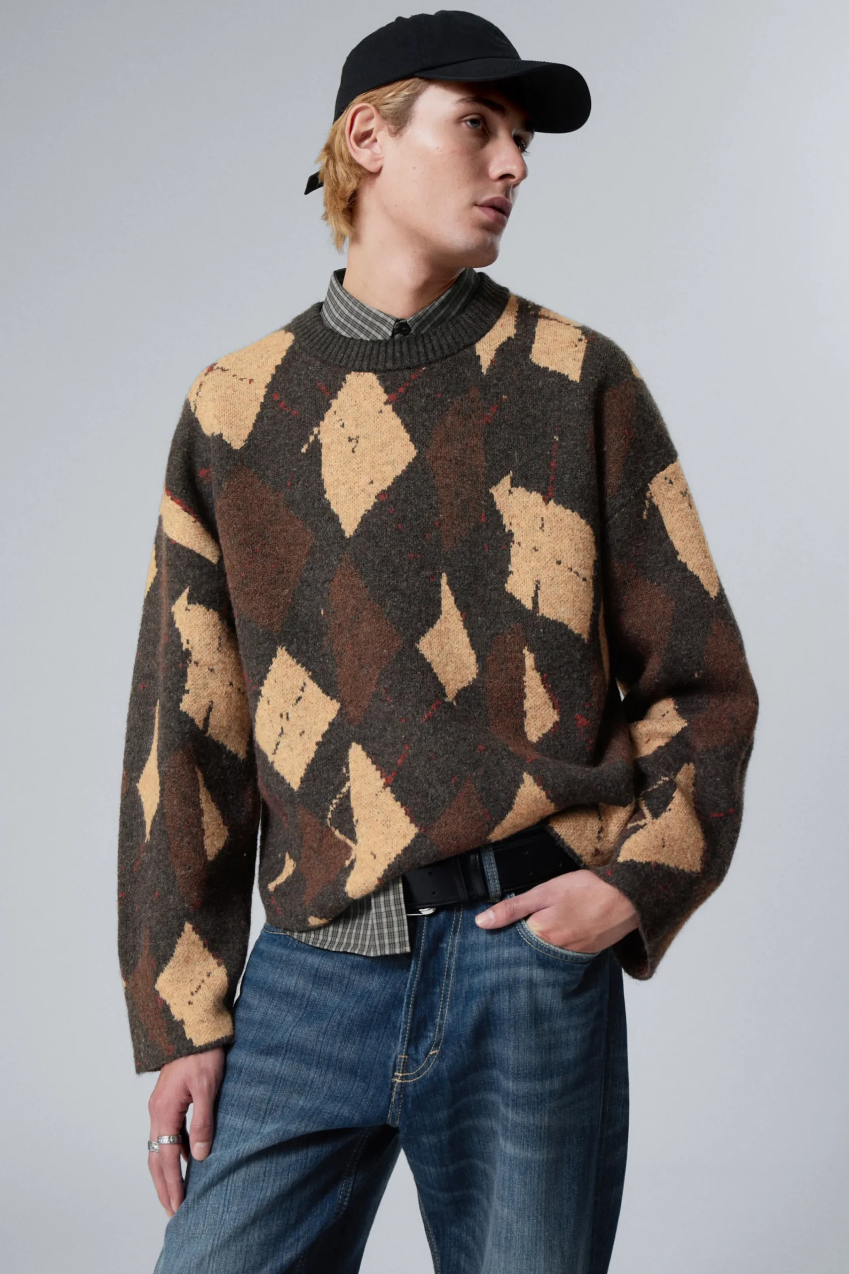 Weekday Graphics | Stickat<STICKAD TRÖJA MED ARGYLE-MÖNSTER