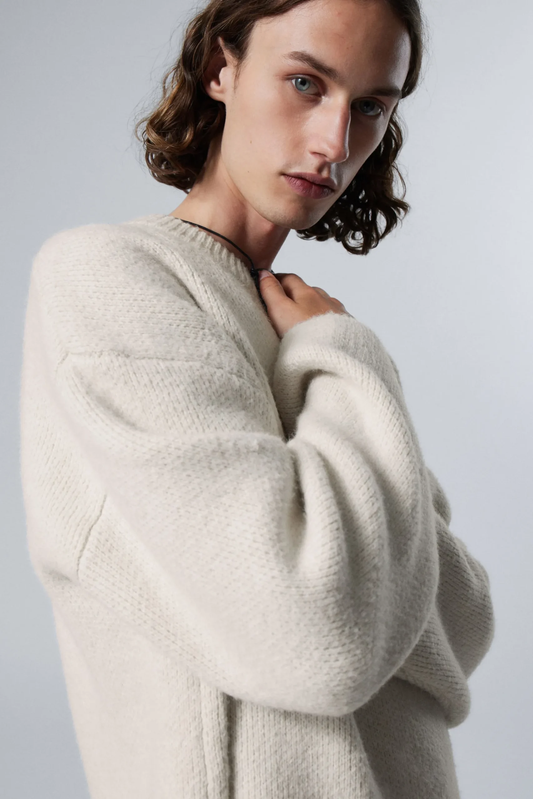 Weekday Stickat<TEO OVERSIZED WOOL BLEND KNIT SWEATER