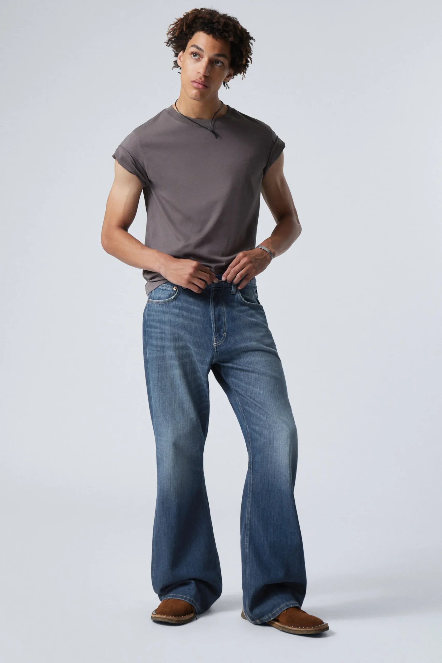 Weekday Jeans<TIME LOOSE BOOTCUT LEG JEANS