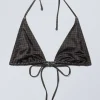 Weekday Badkläder<TRYCKT TRIANGEL HALTER BIKINITOPP