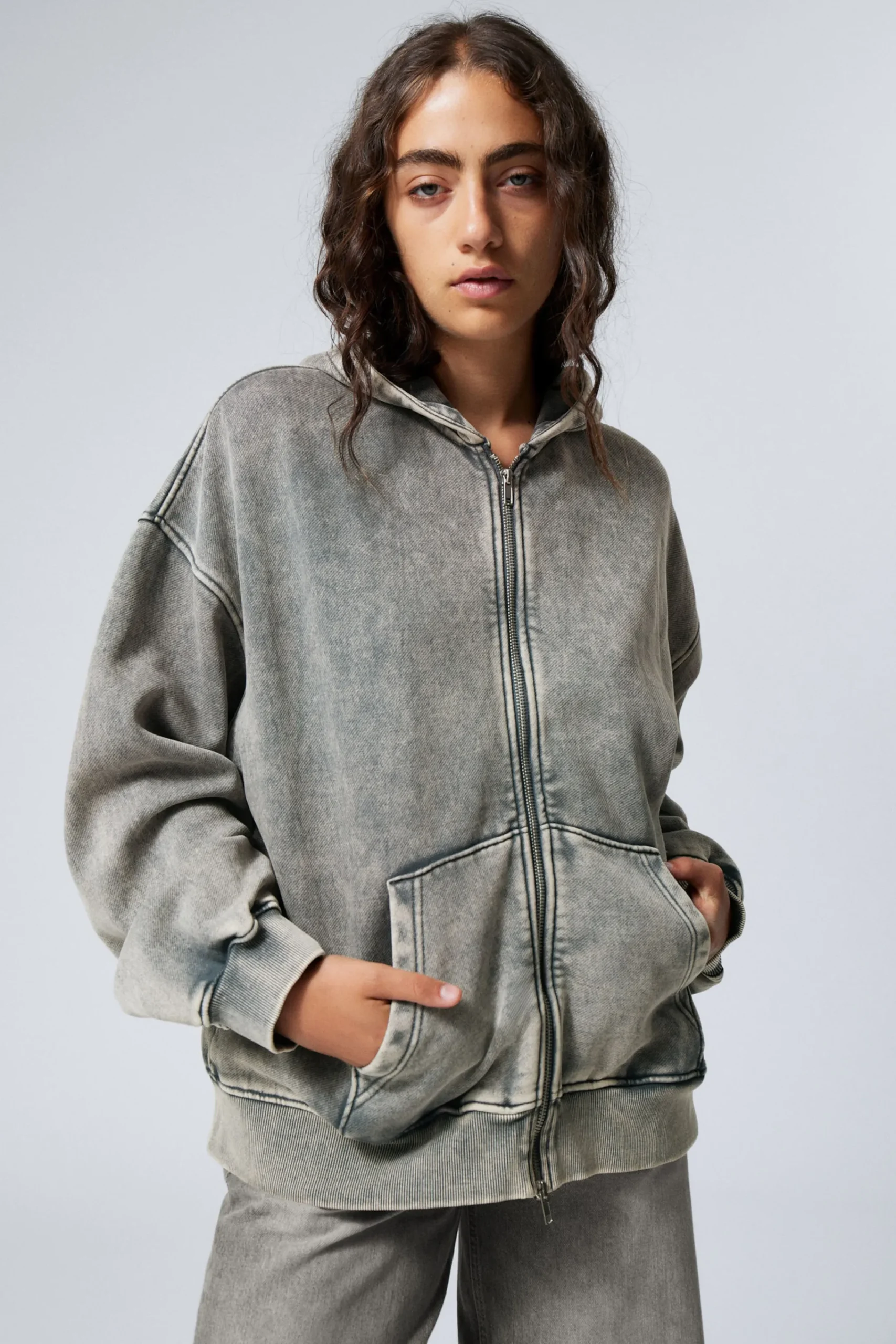 Weekday Hoodies<WASHED LOOSE FIT ZIP HOODIE