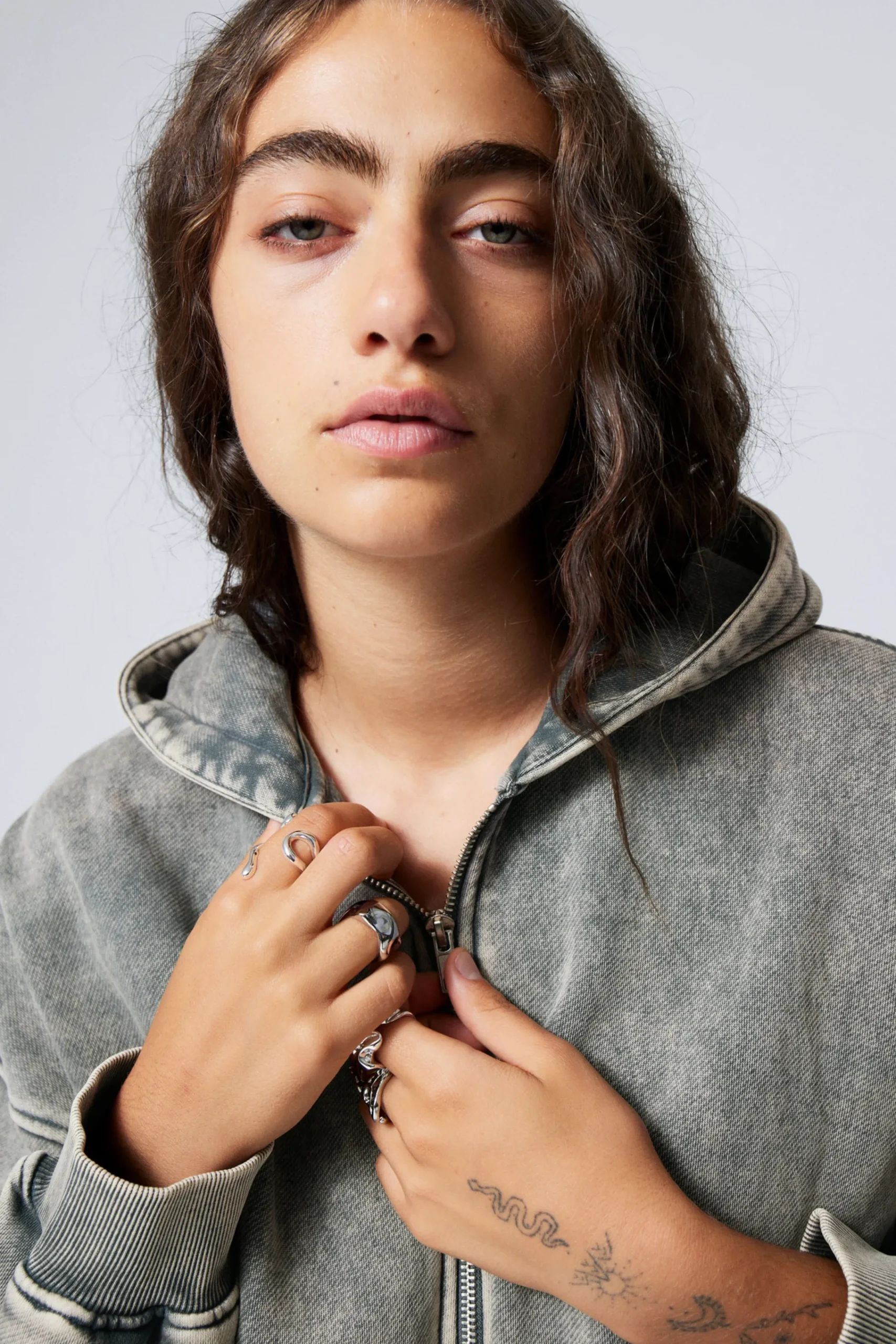 Weekday Hoodies<WASHED LOOSE FIT ZIP HOODIE