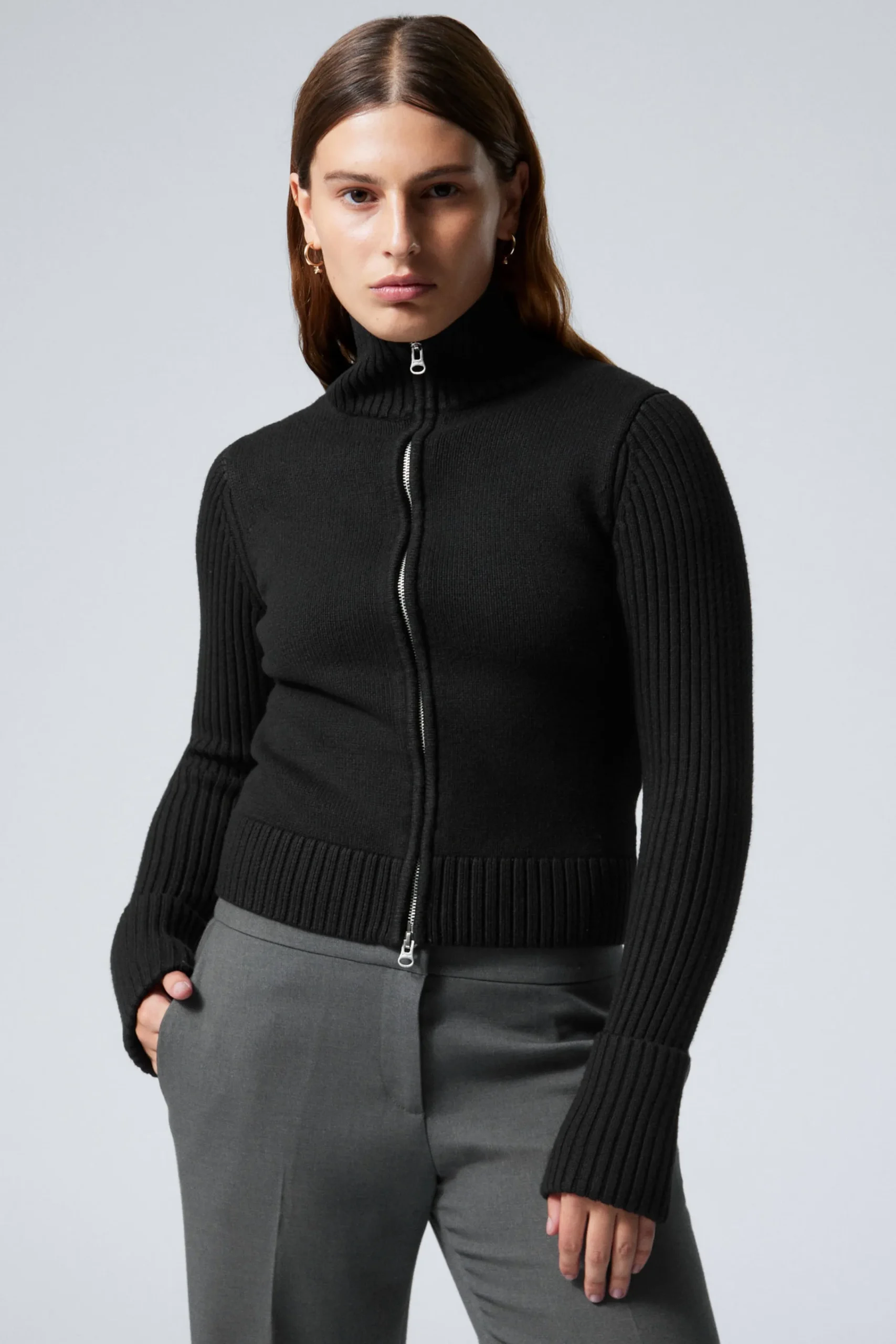 Weekday Stickat<WINONA ZIP CARDIGAN
