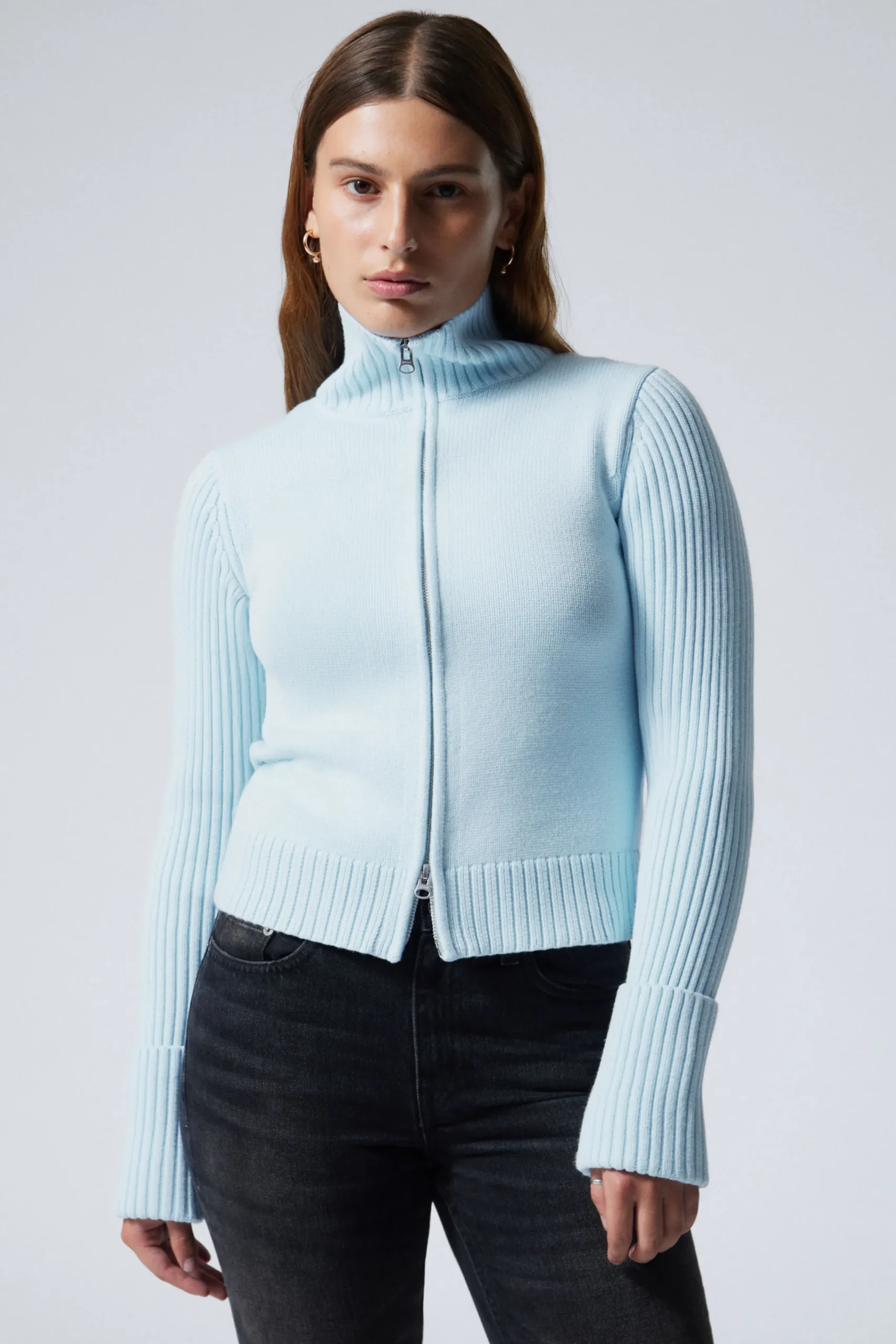 Weekday Stickat<WINONA ZIP CARDIGAN